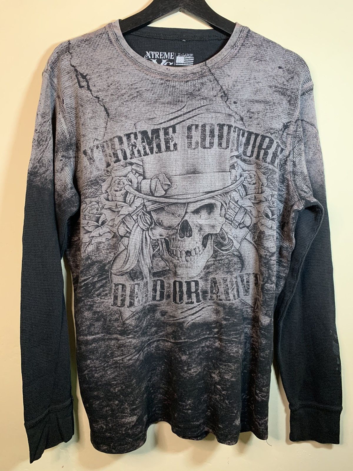 Vintage RARE Vintage Xtreme Couture Dead Or Alive Knit Thermal Shirt Size US XL / EU 56 / 4 - 1 Thumbnail