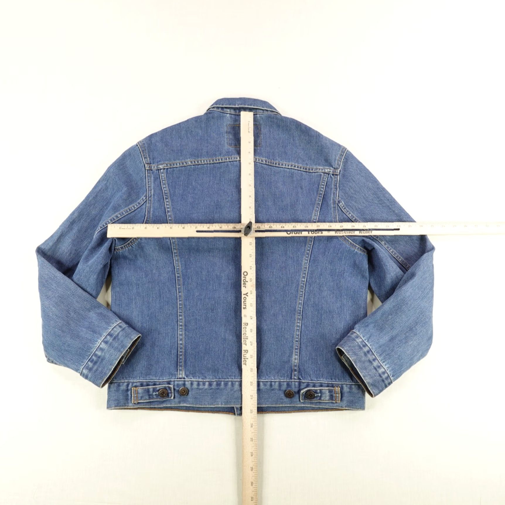 Levi's VINTAGE Levi's Denim Jacket Mens Medium Blue Trucker Jean Coat Red Tab Button Up 70550 - Casual Everyday 70550 Mens Medium Blue Denim Jacket Size US 31 - 6 Thumbnail