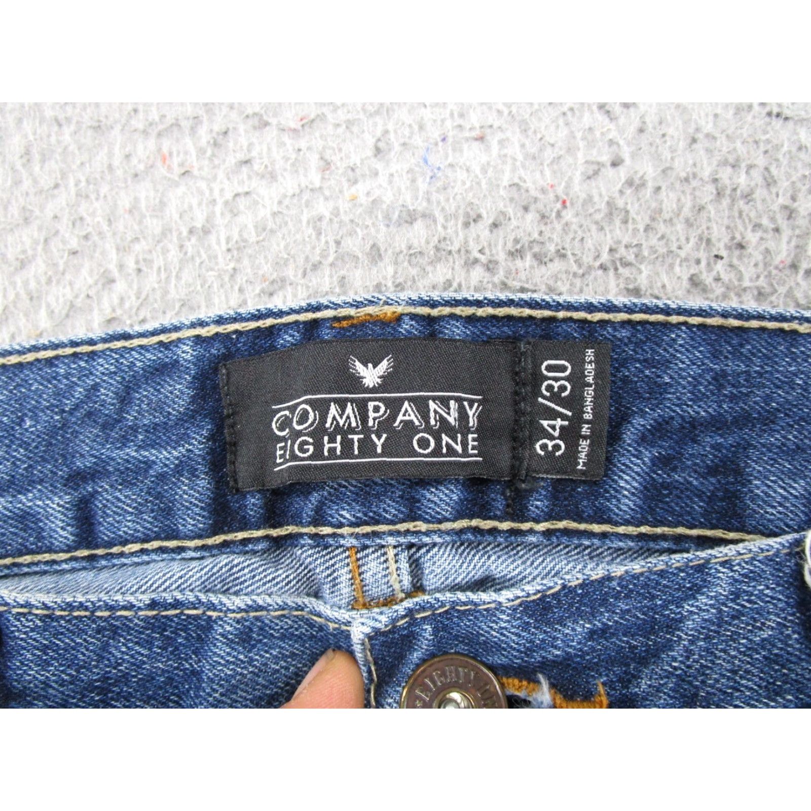 Denime Company Eighty One Mens Straight Leg Blue Distressed Denim Jeans Tag Size 34x30 Size US 34 / EU 50 - 4 Thumbnail