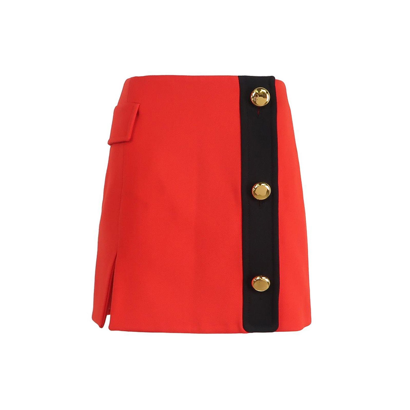 Prada Prada Color-Block Wool Mini Skirt 0089 Size 38" / US 16 / IT 52 - 1 Thumbnail