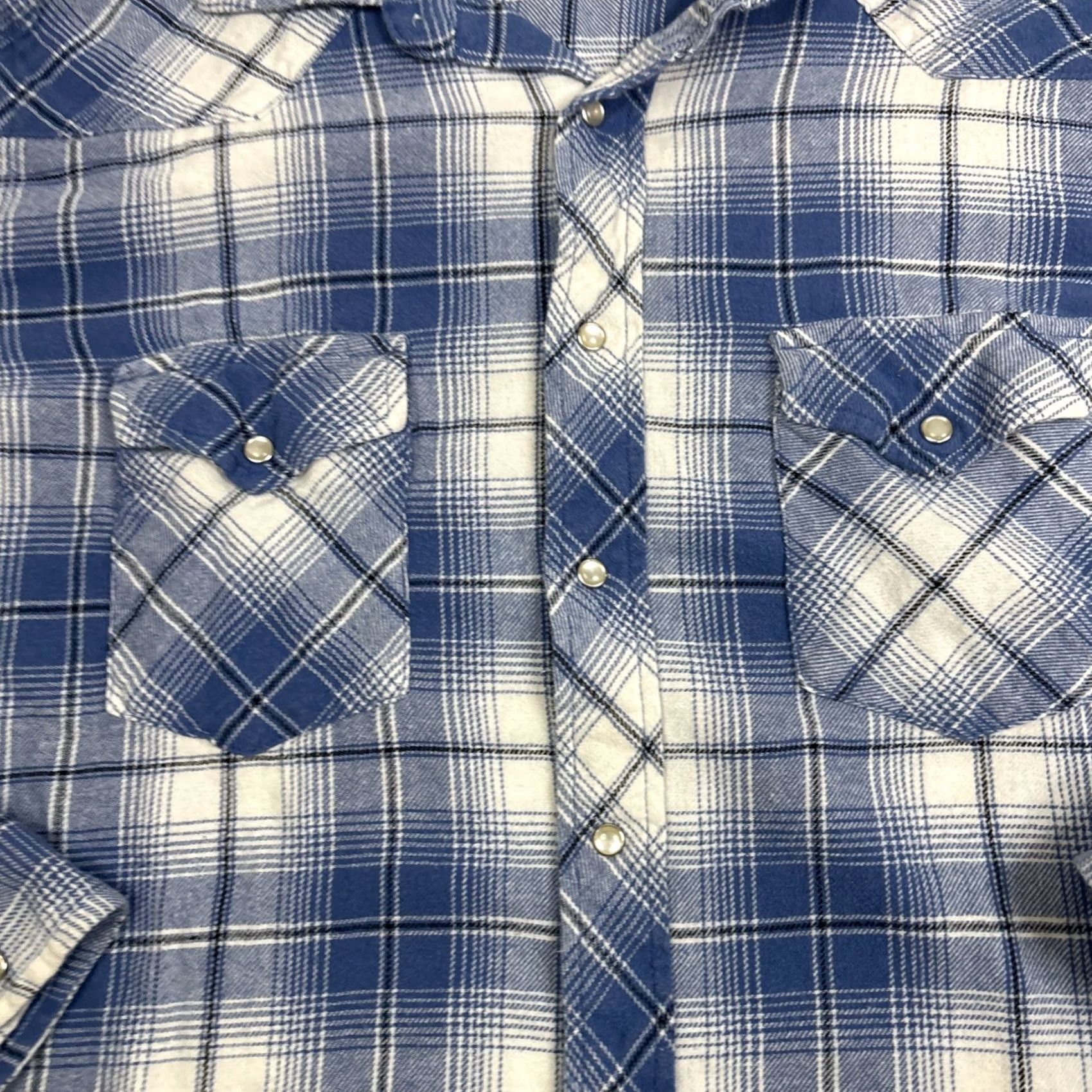 Wrangler VINTAGE Wrangler Workwear Plaid Pearl Snap Men’s Large Long Sleeve Blue Mens L Regular Button-Up Shirt Workwear Size US L / EU 52-54 / 3 - 2 Thumbnail