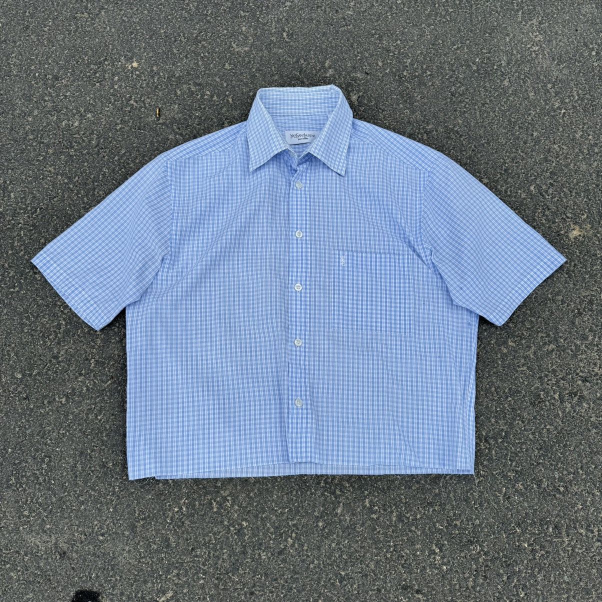 Yves Saint Laurent Yves Saint Laurent Boxy Cropped Checkered Shirt Avant Garde Size US M / EU 48-50 / 2 - 2 Thumbnail