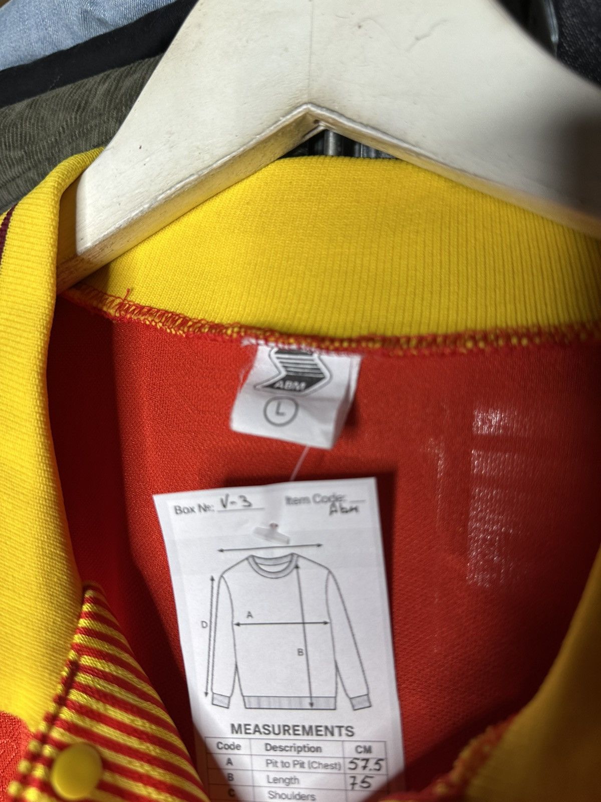 Other Vintage ABM Sport Polo Shirt Red Yellow Patterned 90s Size L Size US L / EU 52-54 / 3 - 4 Thumbnail