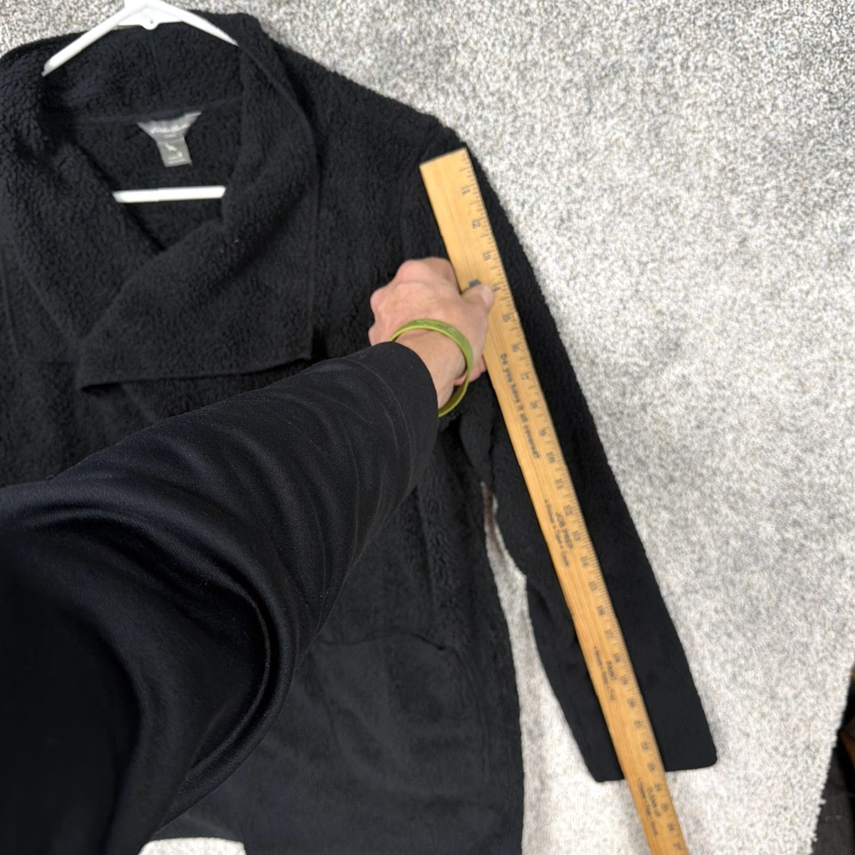 Eddie Bauer Eddie Bauer Lounge Coatigan Womens M Black Fleece Open Front Warm Cabincore Size M / US 6-8 / IT 42-44 - 3 Thumbnail