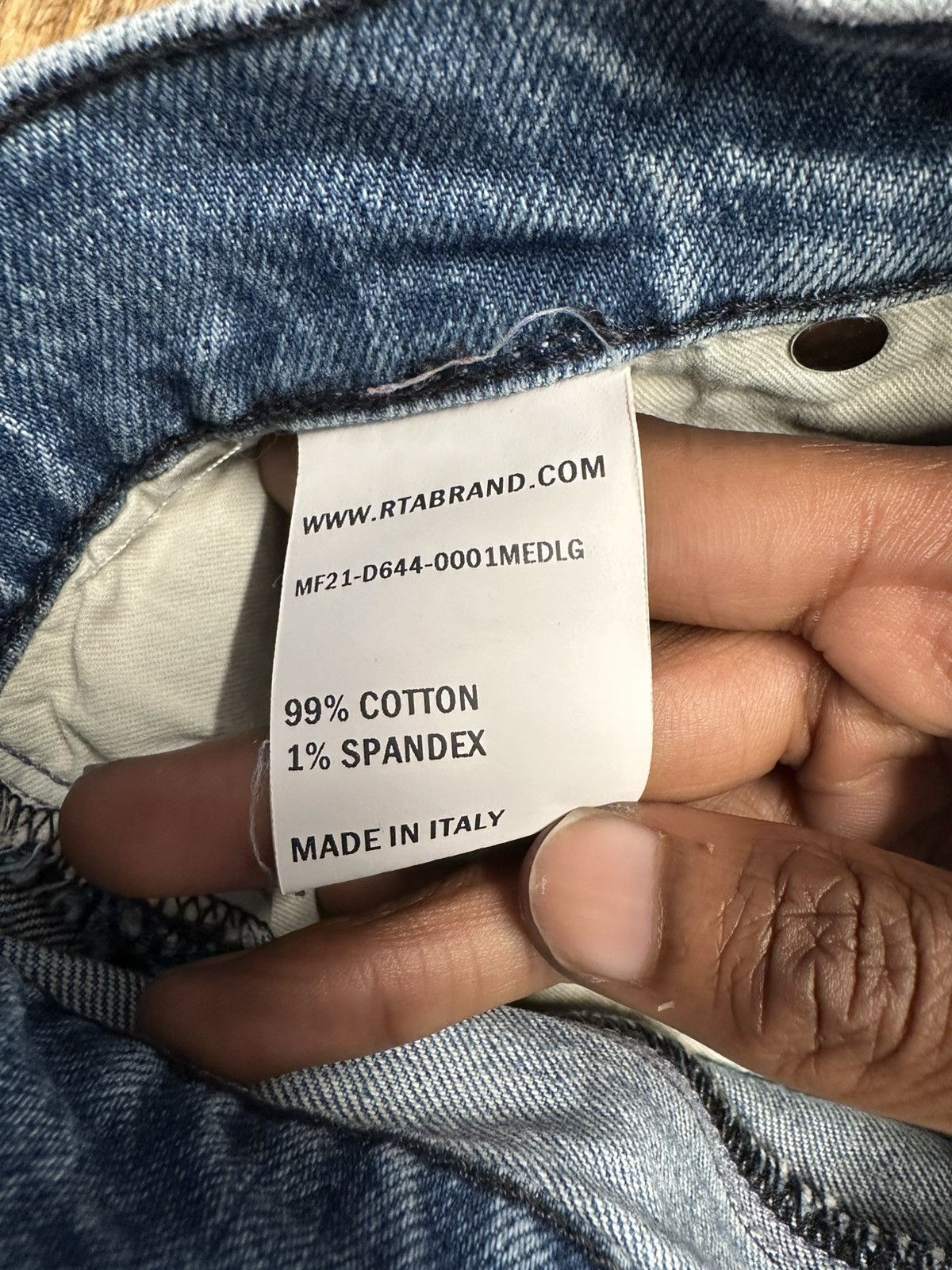 Rta Rta Small White Spell Blue Denim Jeans Size 34 Size US 34 / EU 50 - 5 Thumbnail