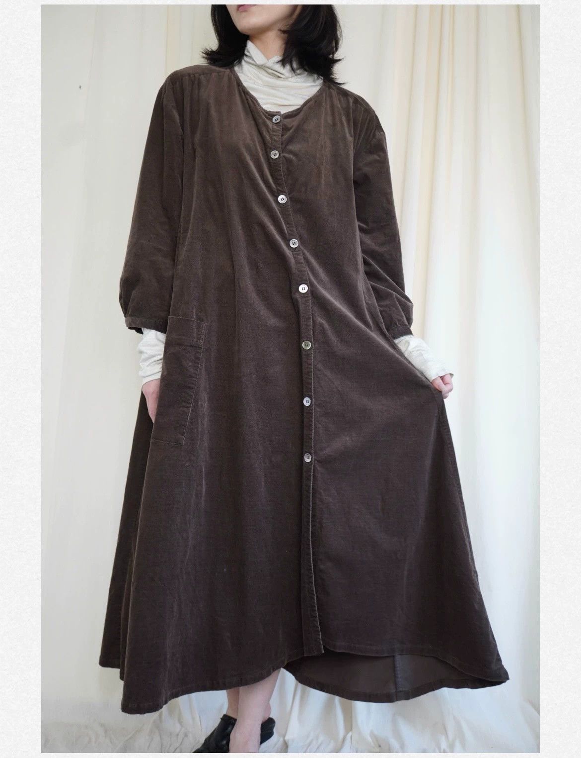 Y's Y's 1980s Living Corduroy Asymmetric Robe Size ONE SIZE - 1 Thumbnail