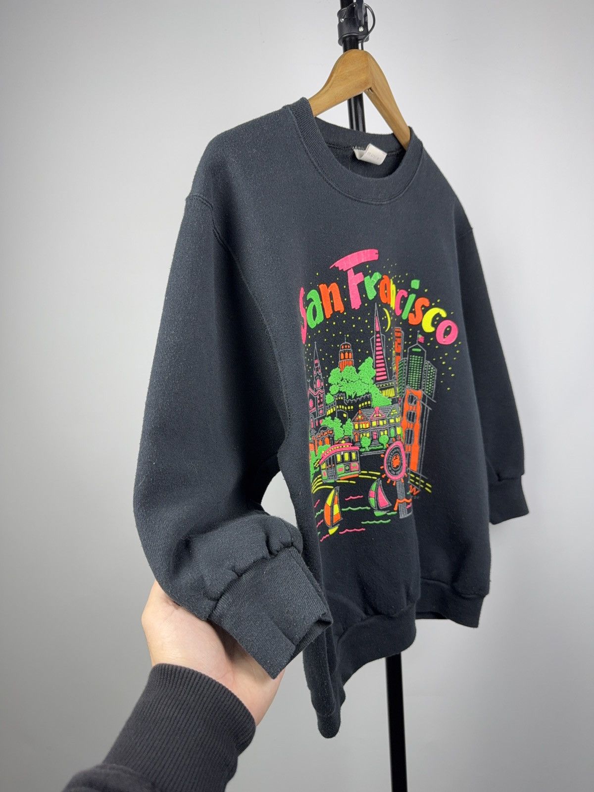 Vintage Vintage 1990 San Francisco Neon City Sweatshirt USA Made Size M / US 6-8 / IT 42-44 - 7 Thumbnail