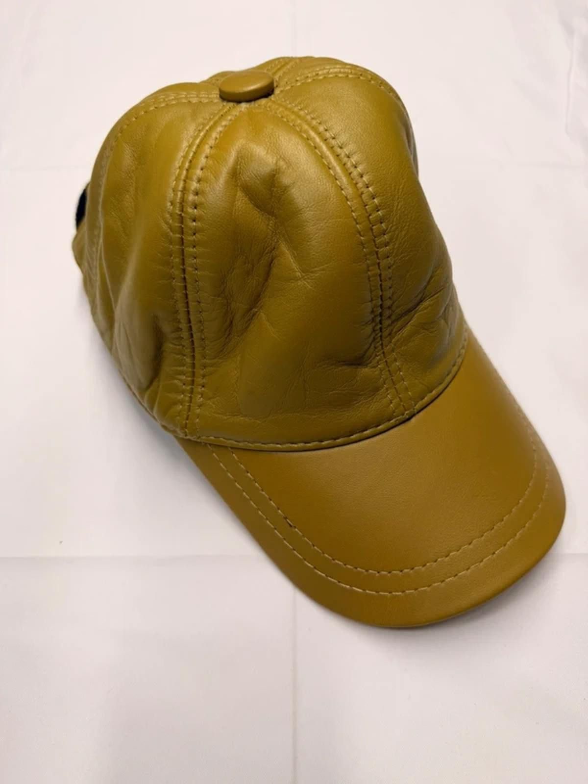 Other NEW Mustard Leather Baseball Cap - Premium Hat #018 Size ONE SIZE - 3 Thumbnail