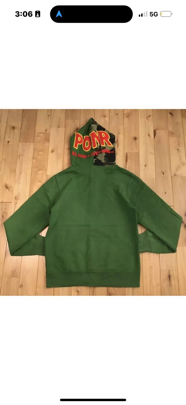 Bape BAPE Green × 1st camo green Shark full zip hoodie Size US L / EU 52-54 / 3 - 8 Thumbnail