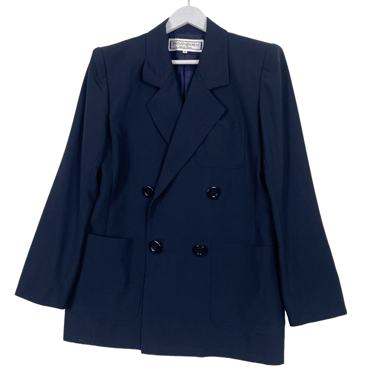 Vintage × Yves Saint Laurent 💥YVES SAINT LAURENT NAVY COAT BLAZER JACKET Size M / US 6-8 / IT 42-44 - 2 Thumbnail