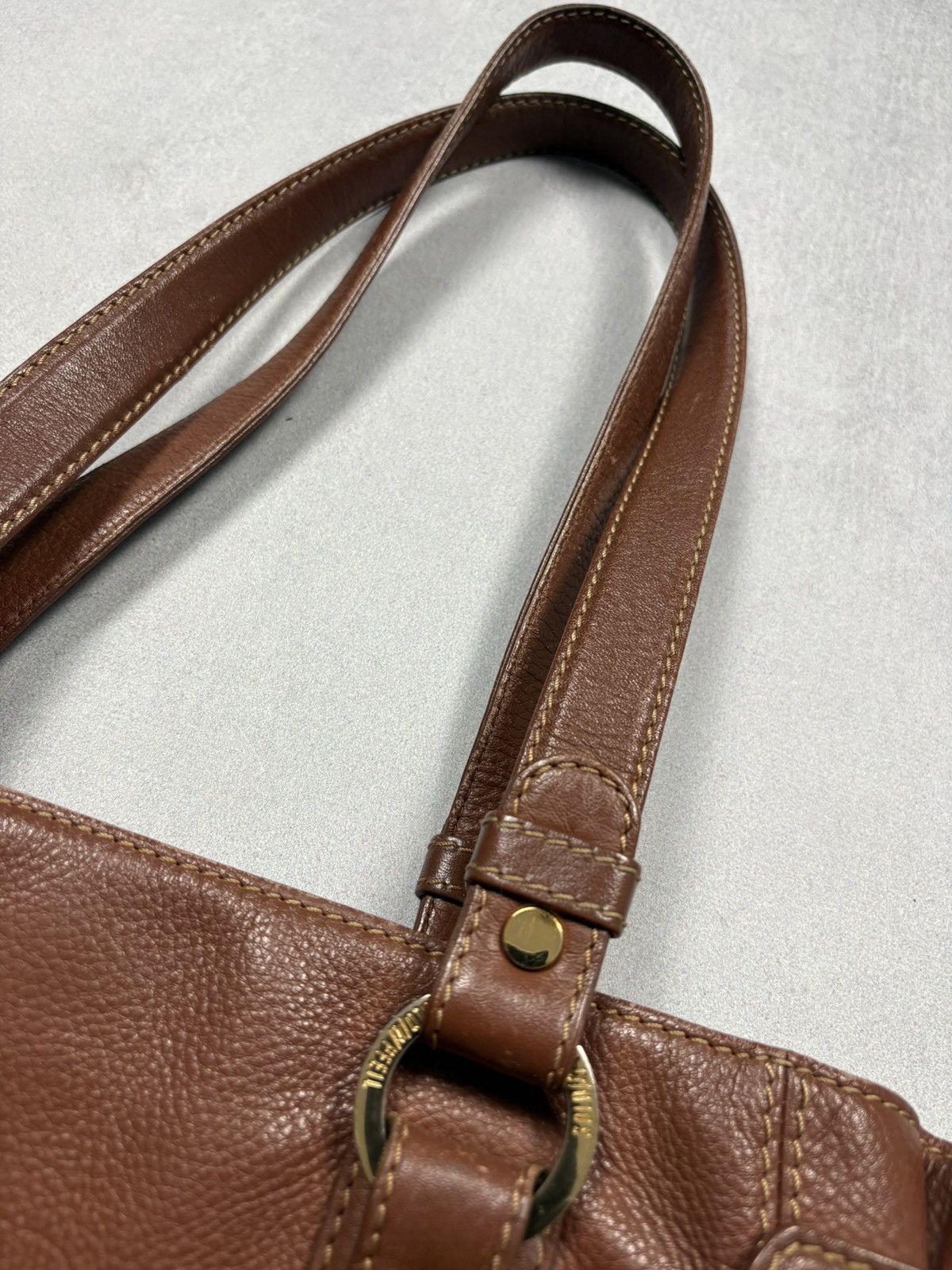 Vintage Goldpfeil Germany 1856 Brown Leather Tote Bag Vintage Luxury Size ONE SIZE - 6 Thumbnail