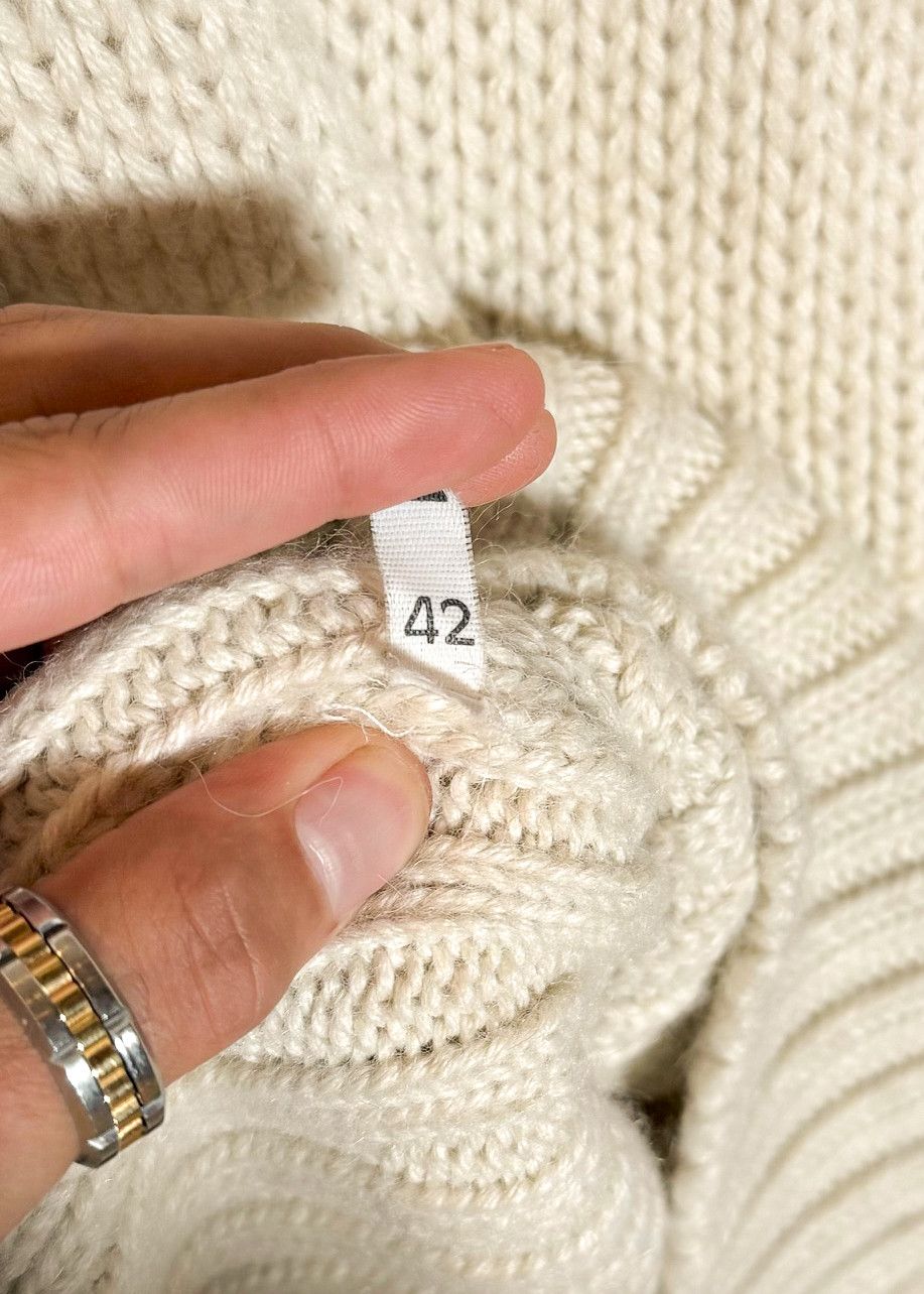 Dolce & Gabbana Dolce & Gabbana Ivory Chunky Knit Alpaca Poncho Sweater Size M / US 6-8 / IT 42-44 - 7 Thumbnail