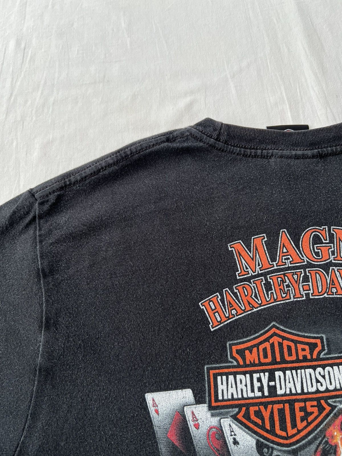 Harley Davidson Vintage 2013 Harley Davidson Eagle Fire Flame Black T-shirt Size US L / EU 52-54 / 3 - 19 Thumbnail