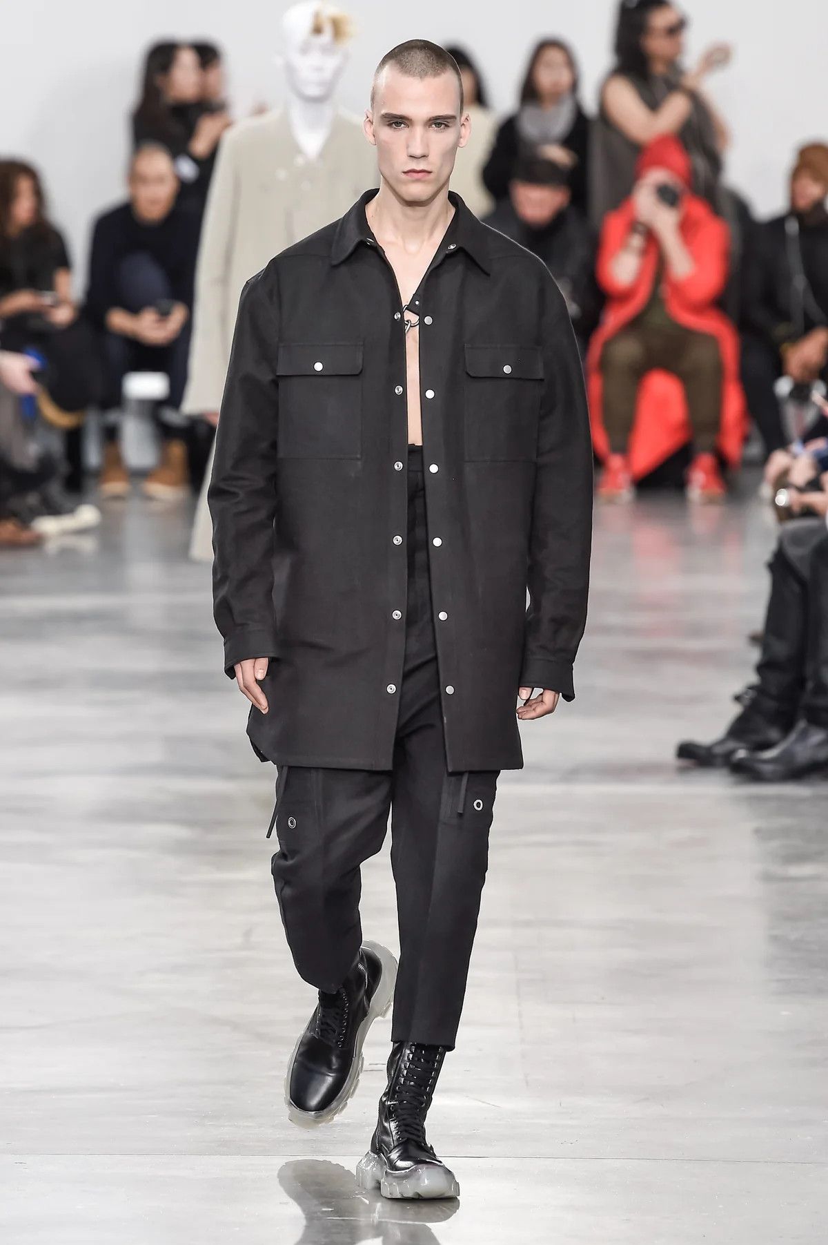 Rick Owens F/W 19 “LARRY” Cashmere & Silk Lined Shirt Jacket Rick Owens Size US L / EU 52-54 / 3 - 2 Thumbnail