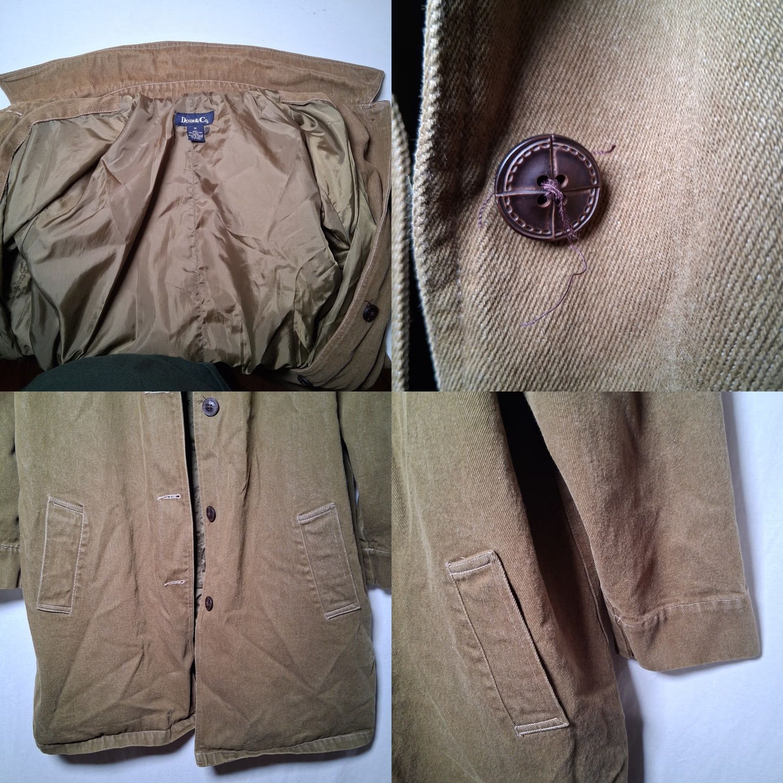 Denim & Co. VINTAGE Denim & Co Trench Coat Jacket Women 1X Army Green Denim Plus Size Trench Coat Jacket Feminine Casual Workwear Military Utility Vintage 1990s Size XL / US 12-14 / IT 48-50 - 8 Thumbnail