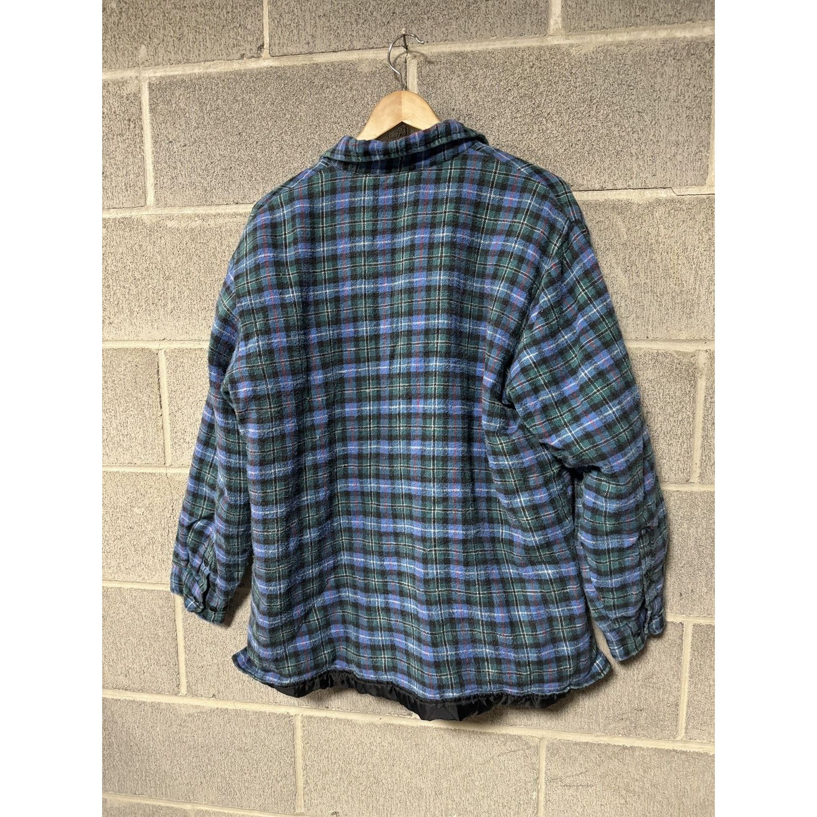Vintage 90s Faded Blue Plaid Quilted Lined Skater Flannel ERD Grunge Size US L / EU 52-54 / 3 - 6 Thumbnail