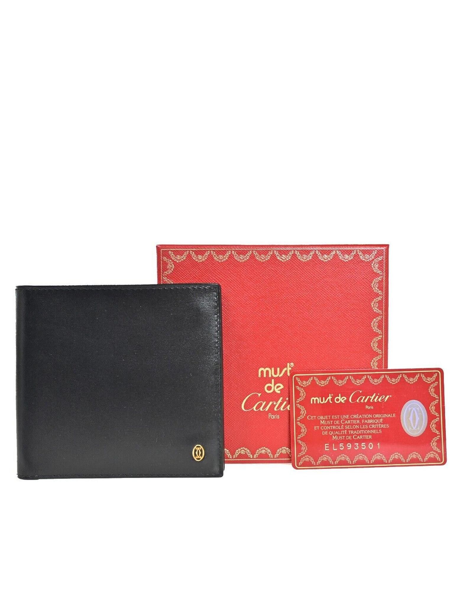 image of Cartier Elegant Leather Wallet in Black, Women's