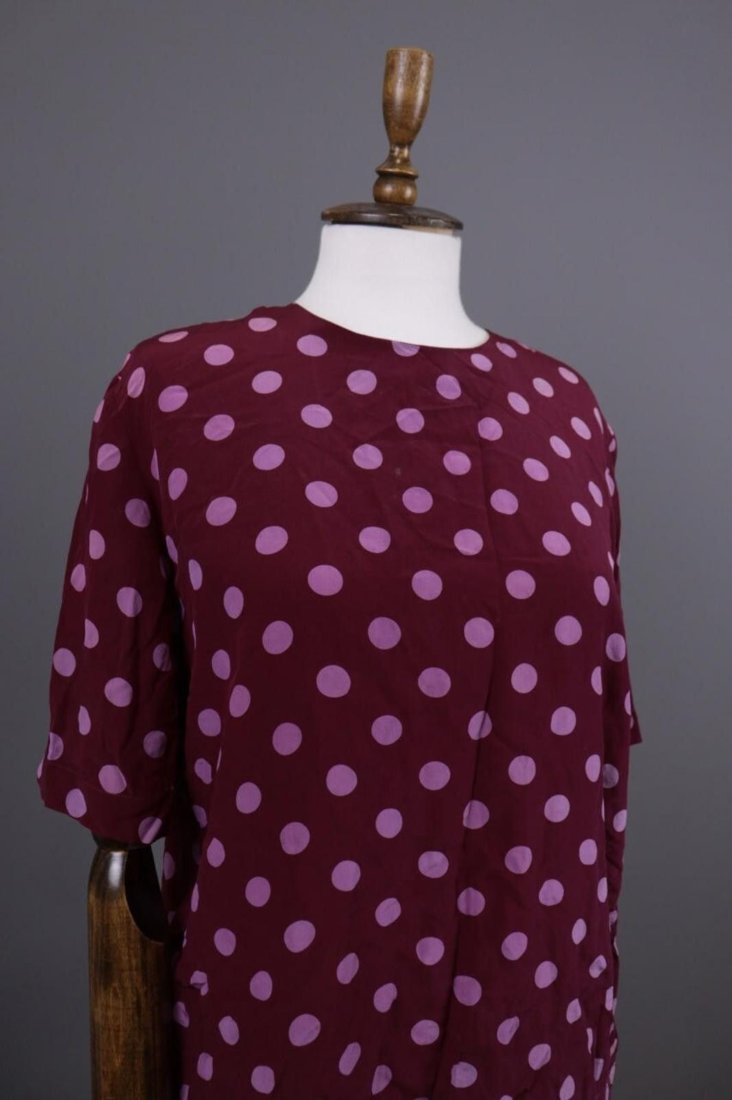 Polo Ralph Lauren Laurel Purple Polka Dot Silk Short Sleeve Top Shirt Size 42 Size M / US 6-8 / IT 42-44 - 6 Thumbnail