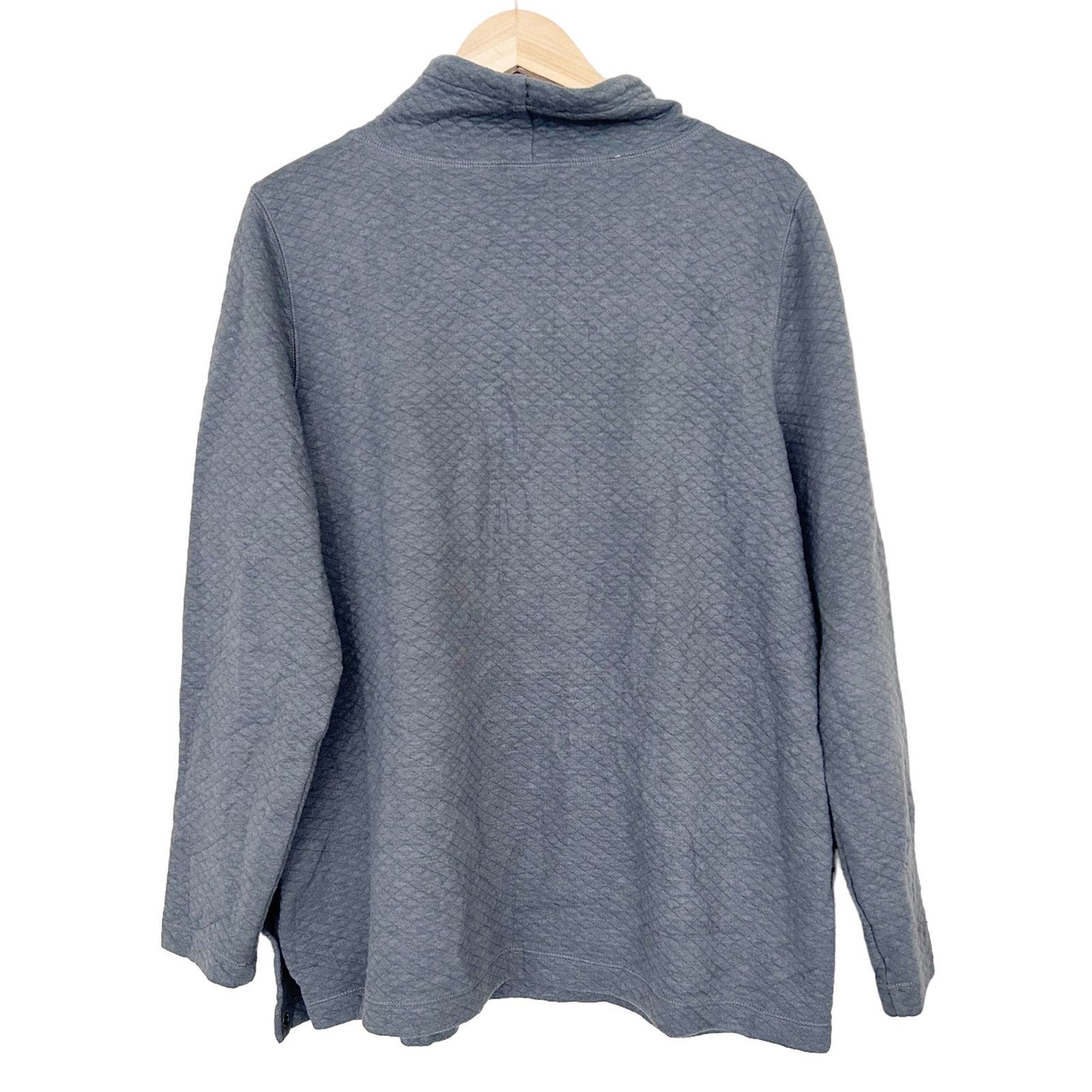 L.L. Bean LL Bean Gray Softlight Quilted Funnel Neck Sweater Sz XL Size XL / US 12-14 / IT 48-50 - 5 Thumbnail