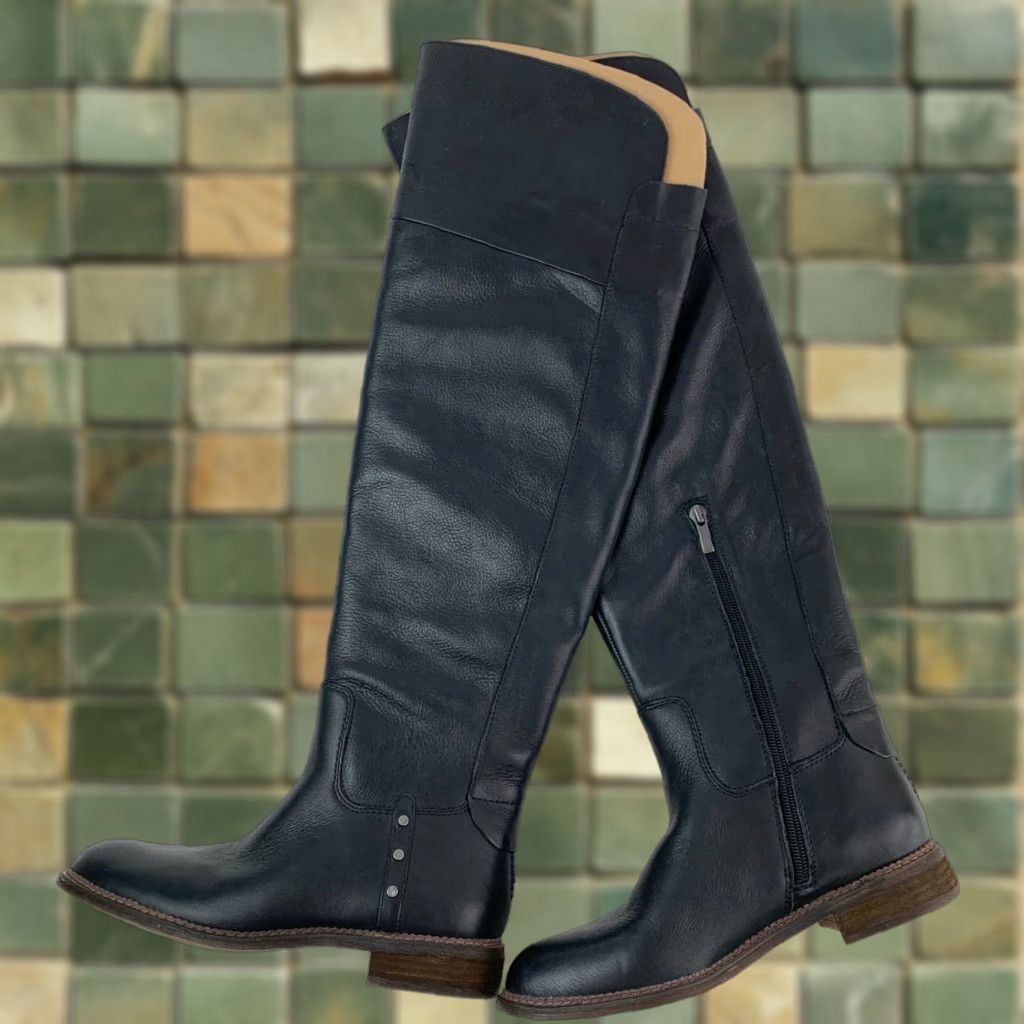 Franco Sarto Franco Sarto Knee High Black Leather Boots L Haleen Size 8M Womens Shoes Boot Size US 8 / IT 38 - 1 Thumbnail