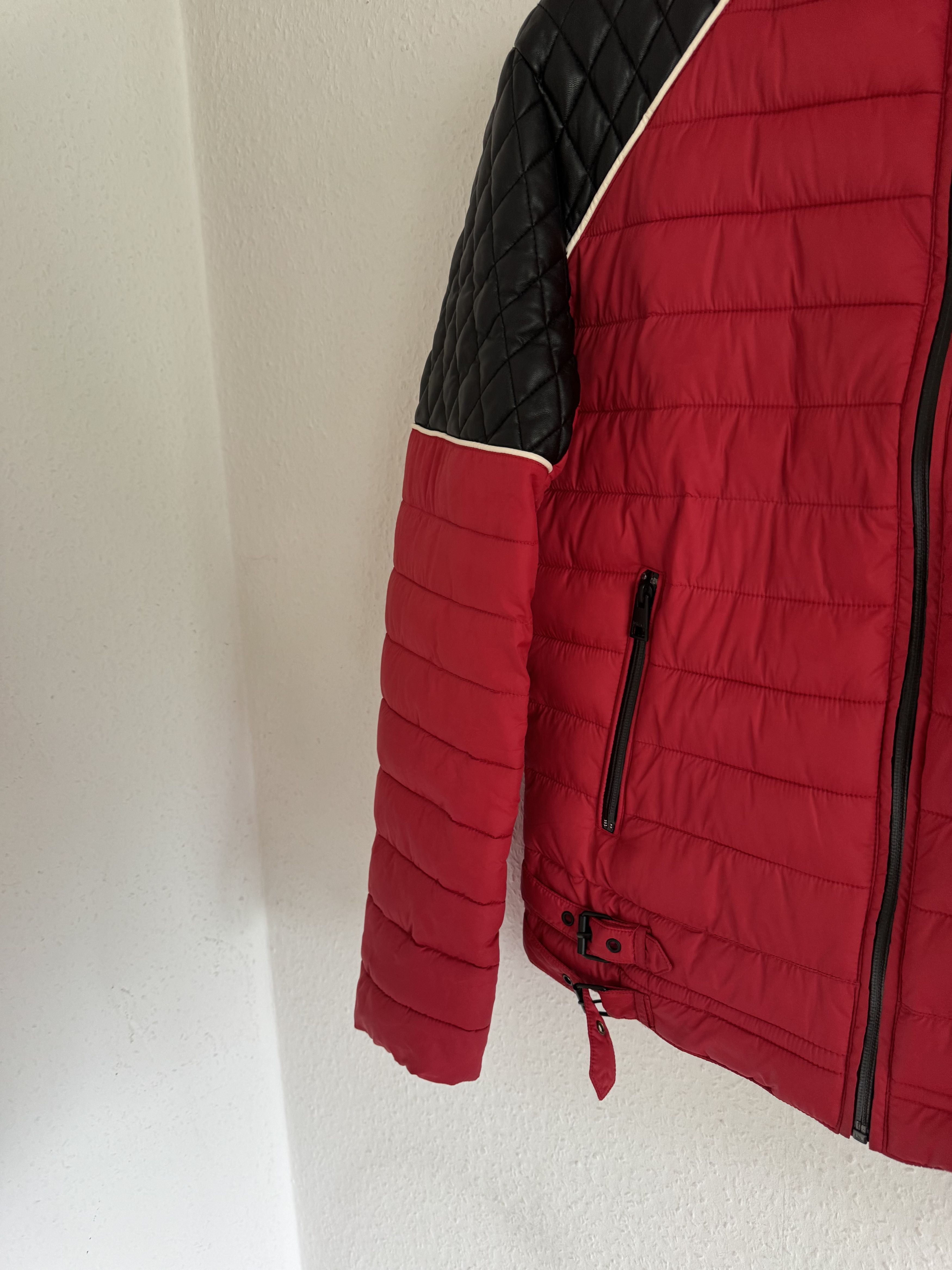 Just Cavalli Quilted Biker Down Jacket With Leather Shoulders Size US M / EU 48-50 / 2 - 6 Thumbnail
