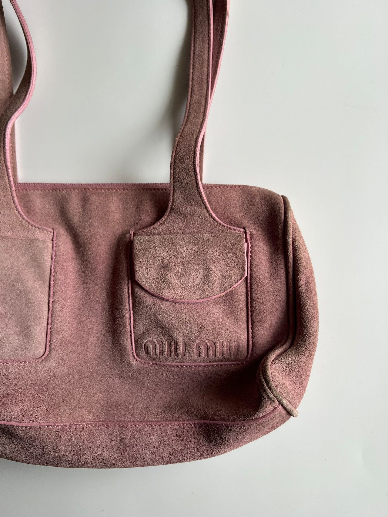 Miu Miu MIU MIU 2000s Pink Suede Shoulder Bag Size ONE SIZE - 3 Thumbnail