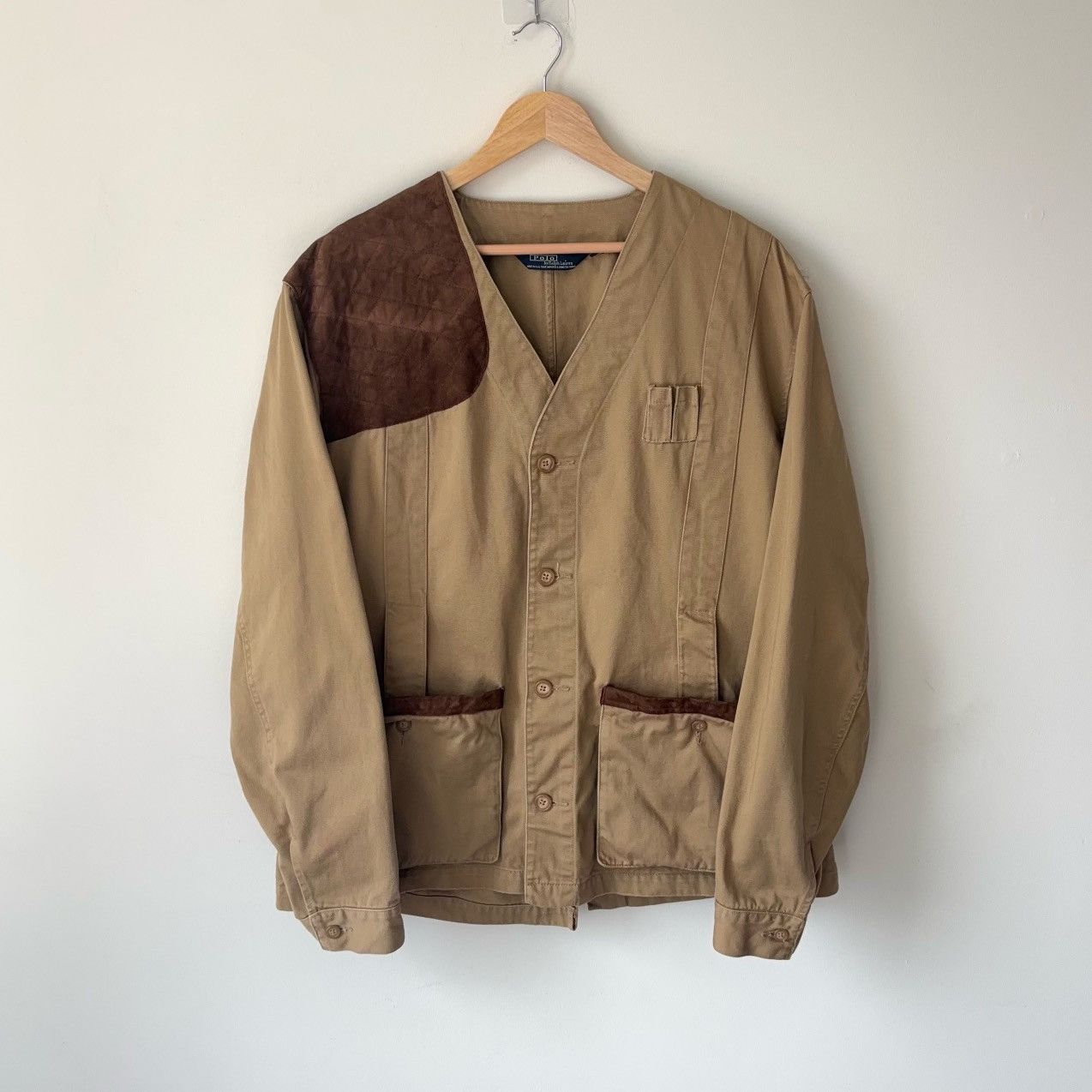 Polo Ralph Lauren Vintage Hunting Shooting Jacket Suede Leather Patch Gun Size US L / EU 52-54 / 3 - 1 Thumbnail