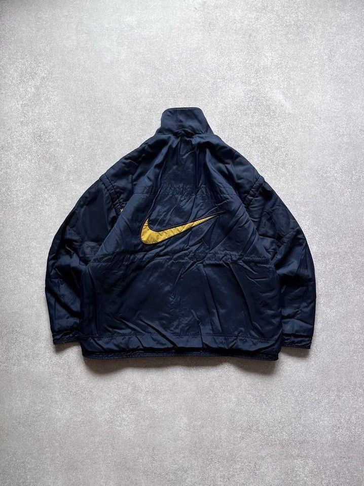 Vintage Nike Swoosh Reversible Winter Puffer Jacket Y2K S