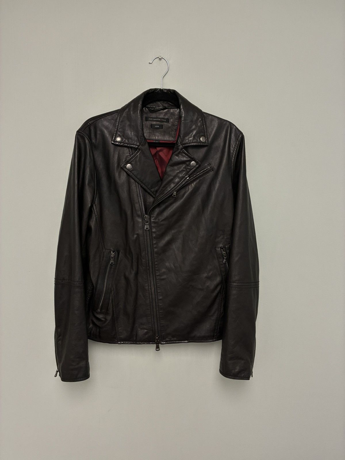John Varvatos Asymmetrical Leather Biker Jacket. Small Size US S / EU 44-46 / 1 - 7 Thumbnail