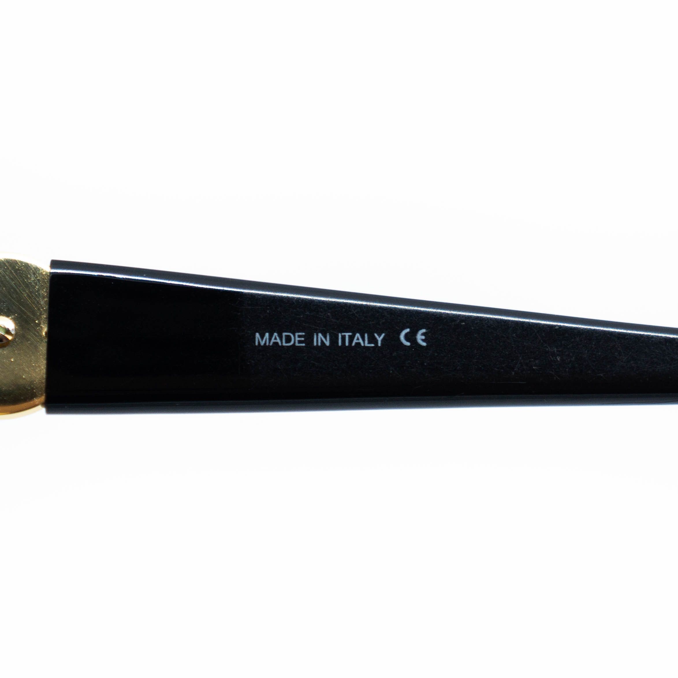 Versace × Vintage GIANNI VERSACE MOD 1231 Oval Gold Black Sunglasses Vintage Size ONE SIZE - 8 Thumbnail