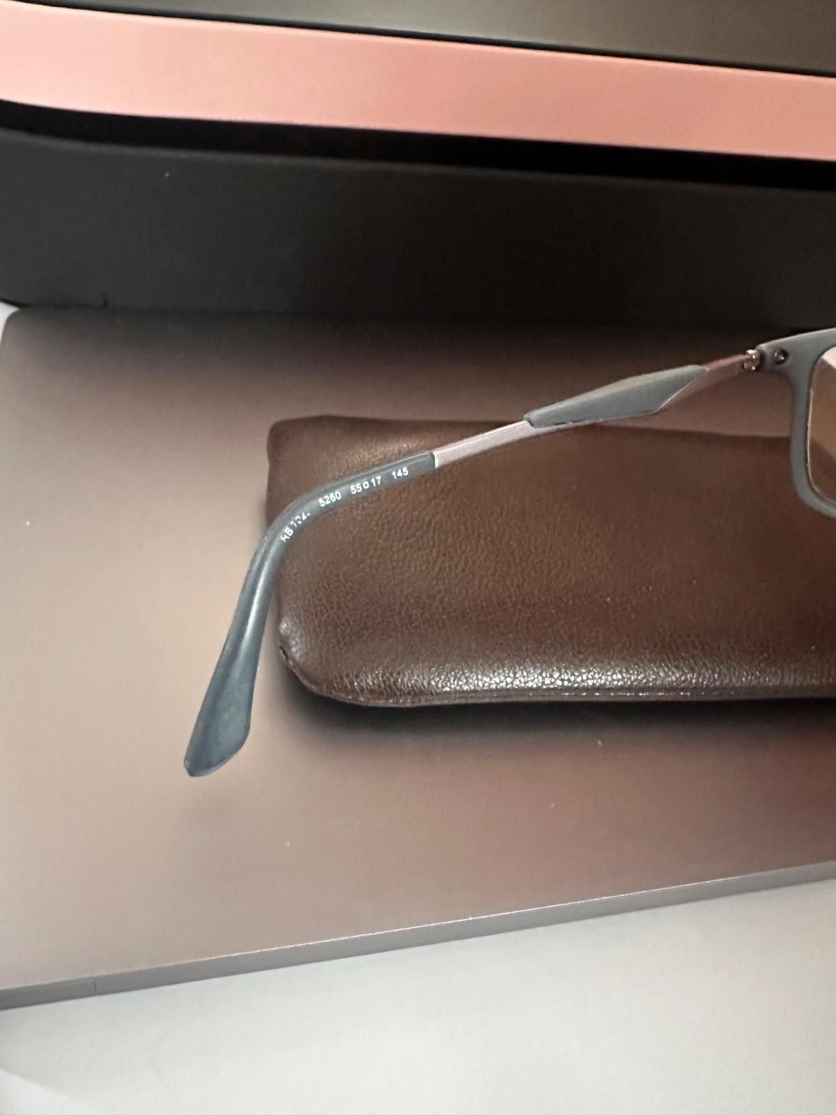 RayBan Ray Ban RB7029 5260 Mens Matte Grey/Blue Rectangle Eyeglasse Size ONE SIZE - 5 Thumbnail