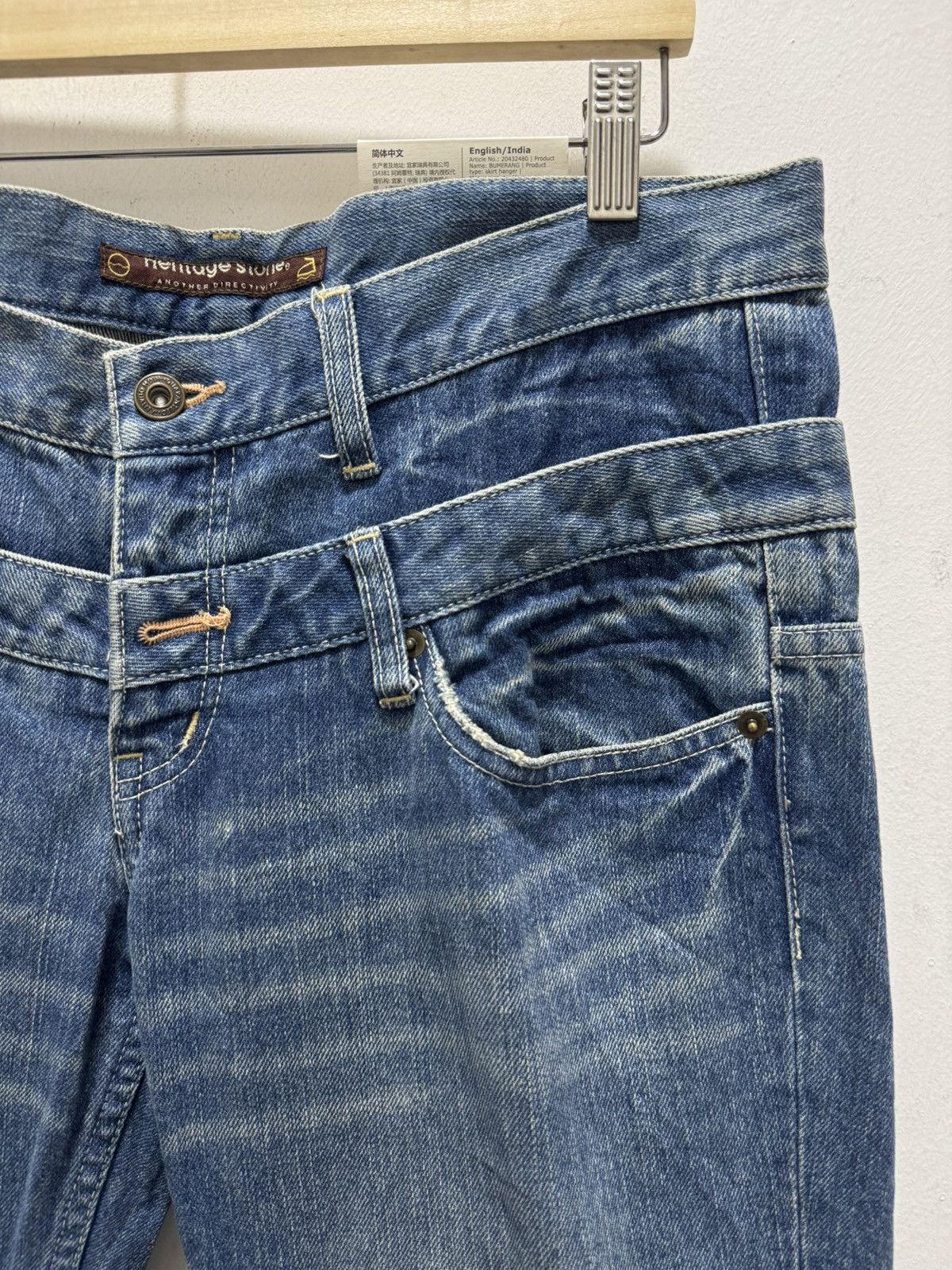 Japanese Brand JAPANESE DESIGN DOUBLE WAIST DISTRESSED DENIM JEANS Size US 34 / EU 50 - 3 Thumbnail