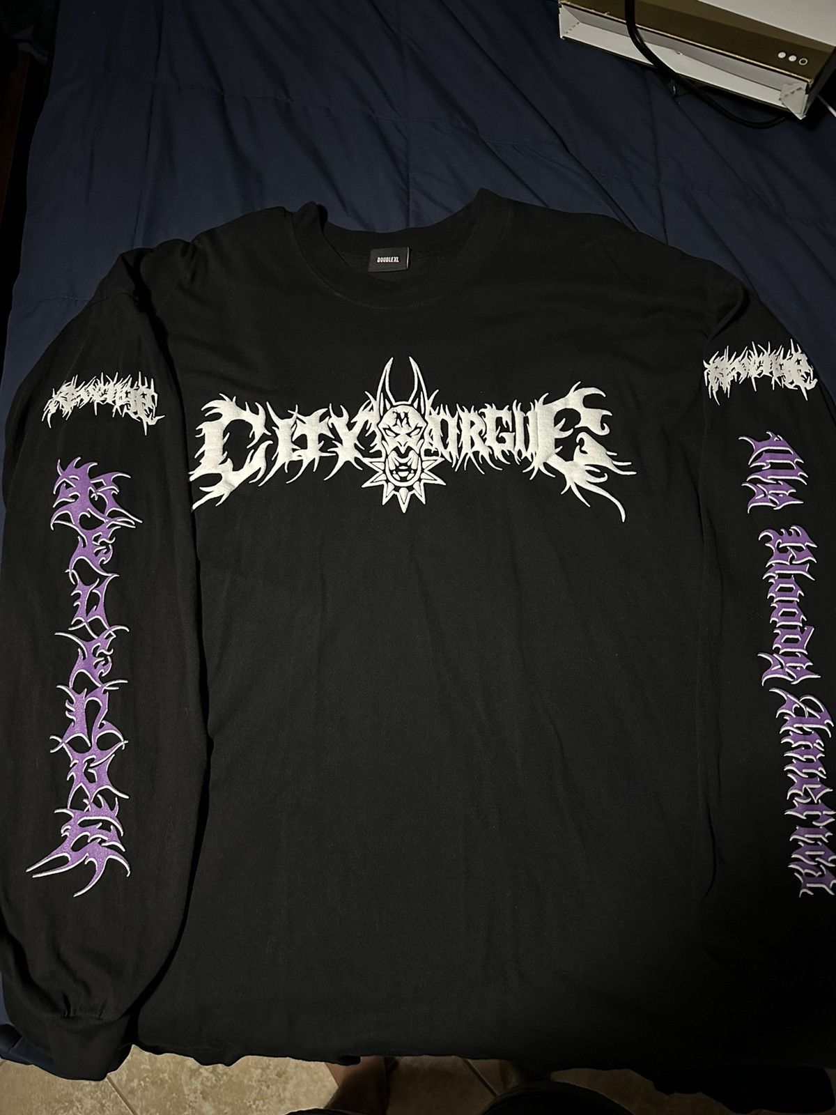 City Morgue x Revenge Grey Day tour purple long sleeve