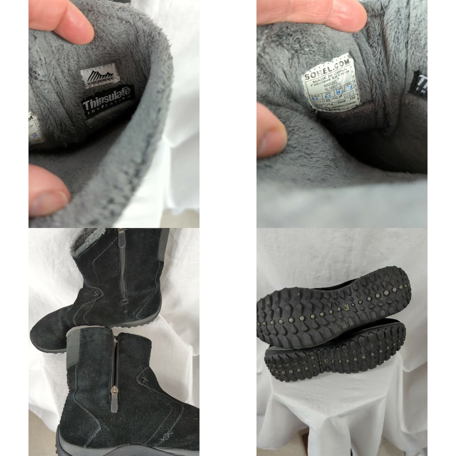 SOREL Sorel Boots Womens 8.5 Black Suede Side Zip NL1480-010 Winter Shearling Mid-Calf Waterproof Thinsulate Comfort Cushioned Pattern: Solid Size US 9 / IT 39 - 8 Thumbnail
