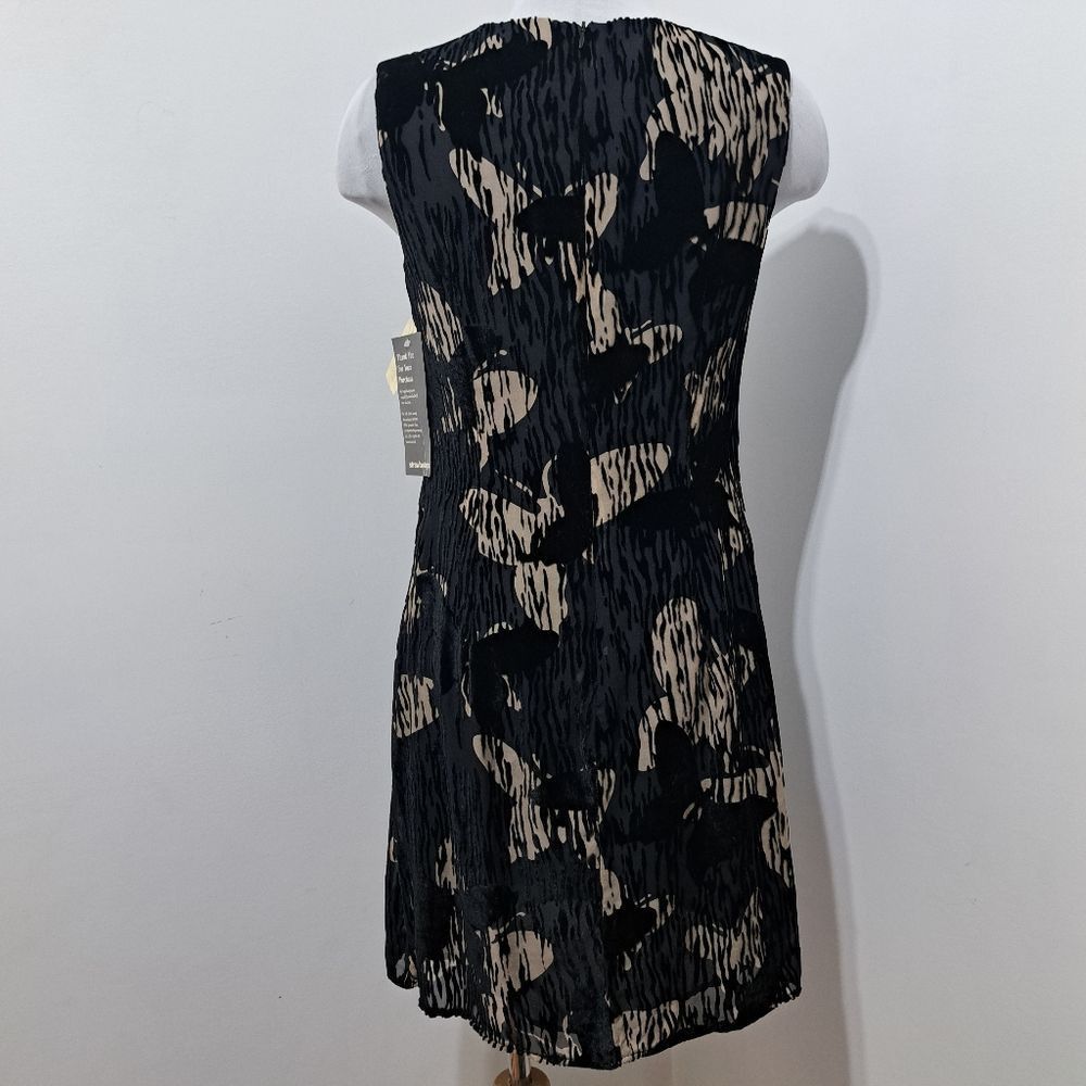 Other Vintage Tessuto Velvet Butterfly Print Silk Blend A Line Dre Size M / US 6-8 / IT 42-44 - 13 Thumbnail