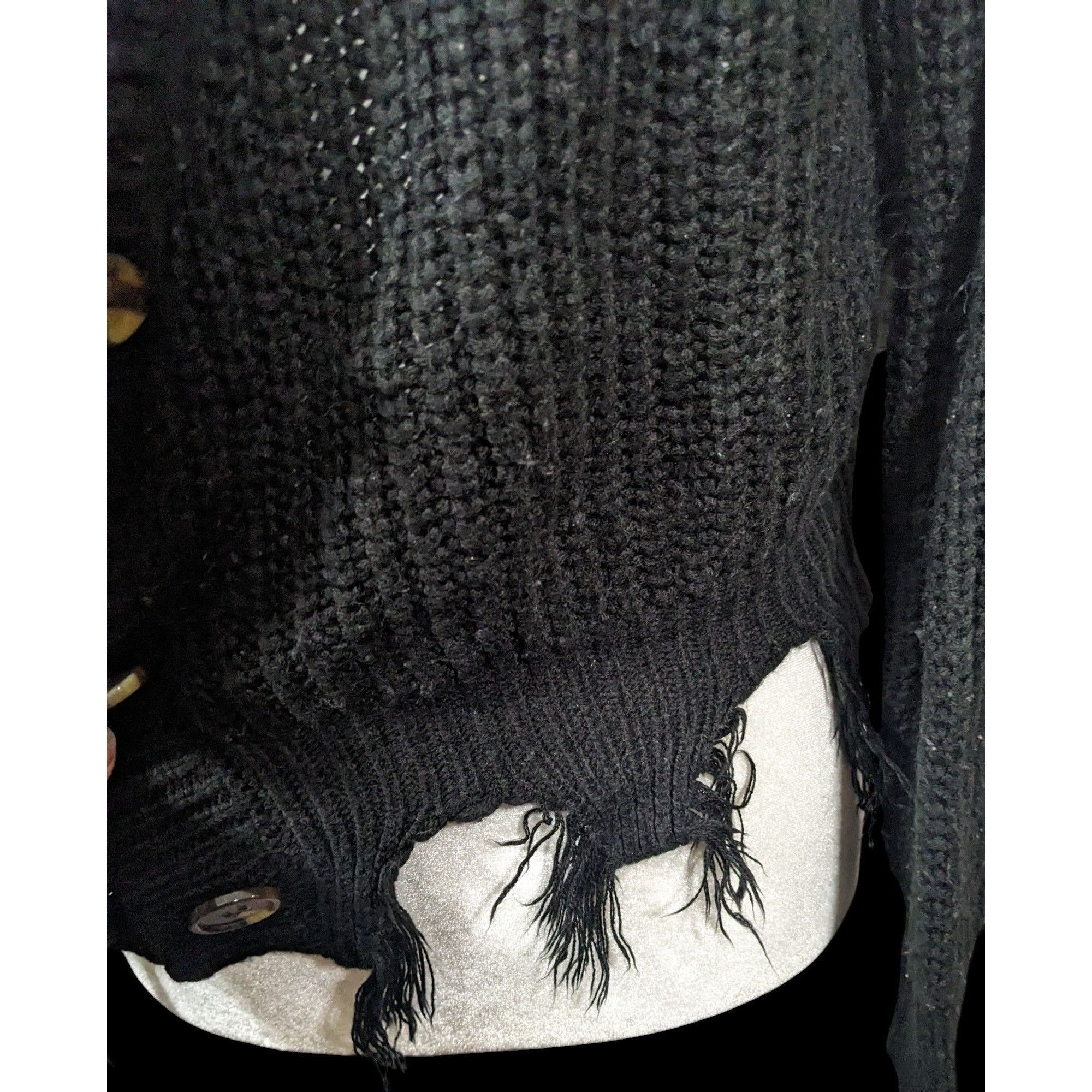 Other Polly & Esther Gothic Distressed Fringe Sweater Size S / US 4 / IT 40 - 3 Thumbnail