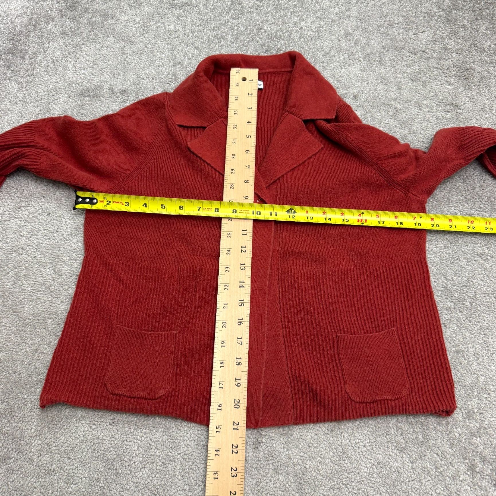 Croft & Barrow Croft & Barrow Cardigan Womens XL Red 100% Cotton Ribbed Knit Collared Sweater Size XL / US 12-14 / IT 48-50 - 7 Thumbnail