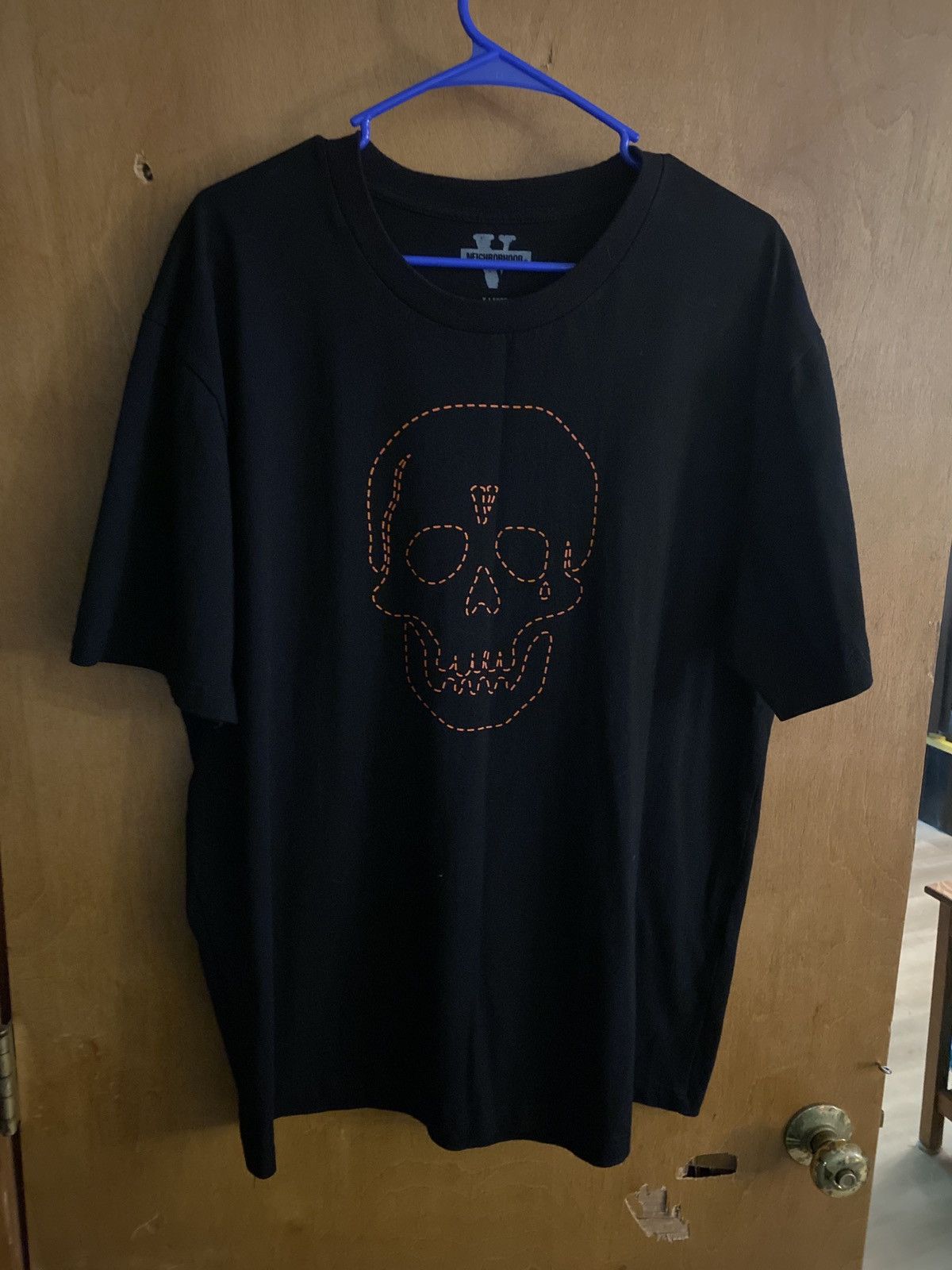 Vlone X Neighborhood Skull Tee Black/Orange