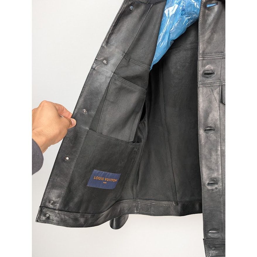 Louis Vuitton o1rshd1 Chain Leather Trucker Jacket in Black Size US M / EU 48-50 / 2 - 12 Thumbnail