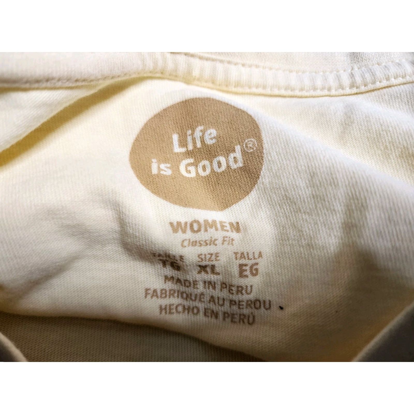 Life is Good LIFE IS GOOD Womens XL Yellow Graphic T-Shirt Casual Pullover Round Neck Size XL / US 12-14 / IT 48-50 - 4 Thumbnail