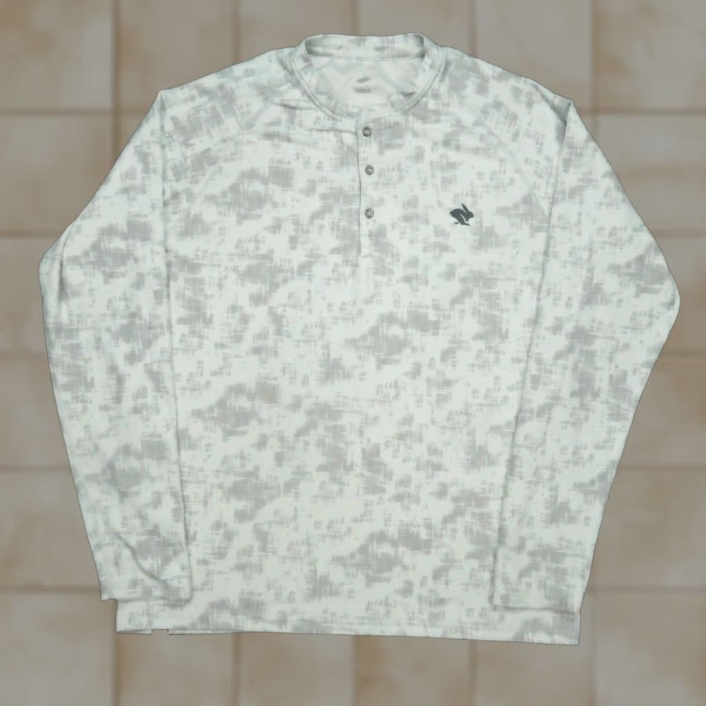 Vintage Rabbit Running Pullover Mens XL Gray Camo Performance Henley Long Sleeve Size US XL / EU 56 / 4 - 1 Thumbnail