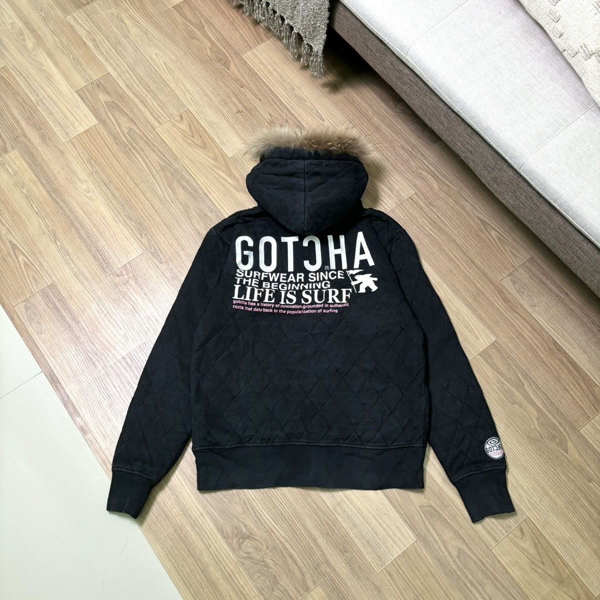 Gotcha × If Six Was Nine × Le Grande Bleu (L.G.B.) Vintage Gotcha fur hoodie IfSixWasNine LGB style Size US M / EU 48-50 / 2 - 2 Thumbnail