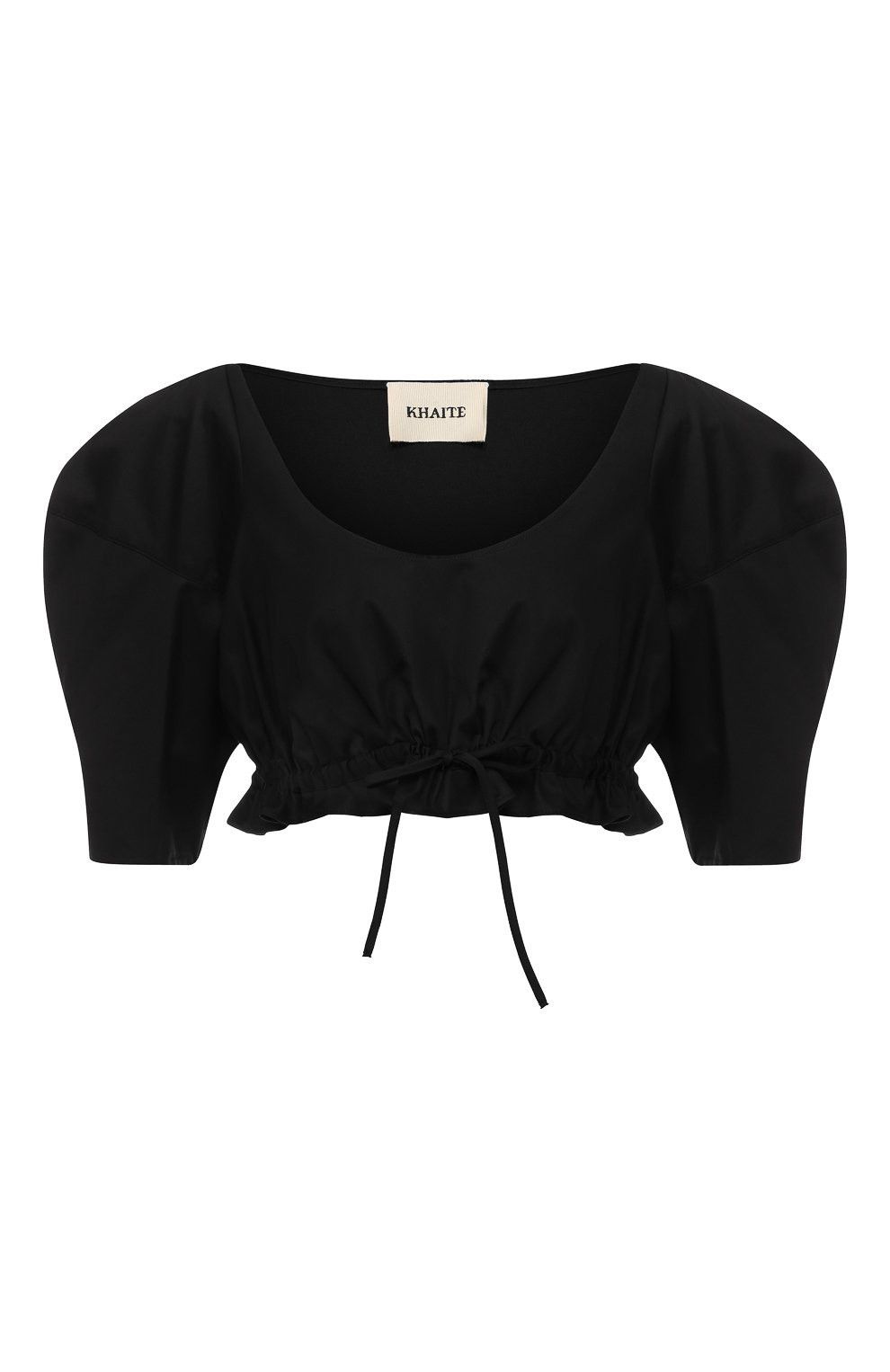 image of Khaite Cotton Crop Top in Black, Women's (Size XS)