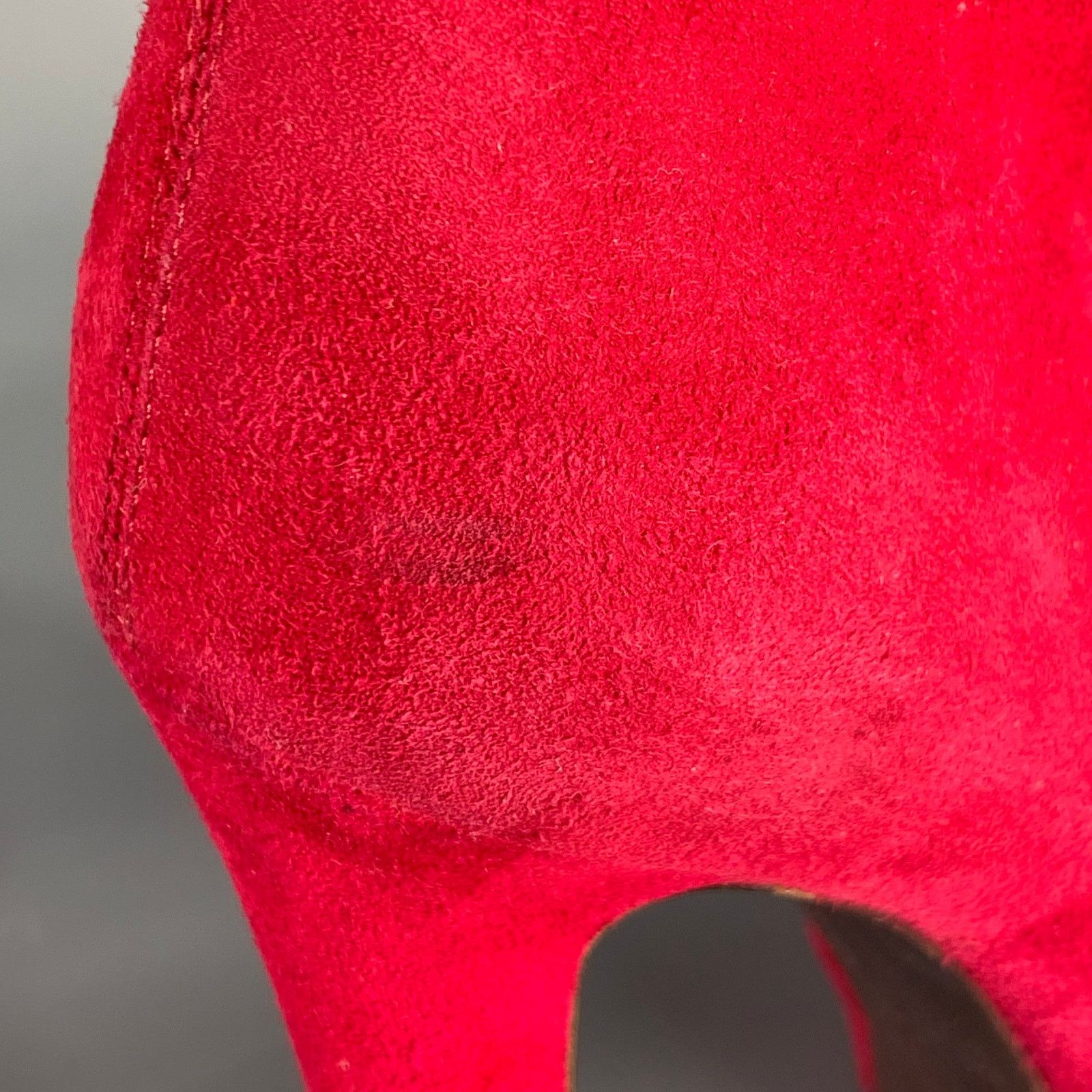 Alexander McQueen ALEXANDER MCQUEEN Size 8 Red Suede Platform Ankle Boots Size US 8 / IT 38 - 12 Thumbnail