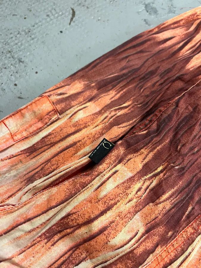 Just Cavalli SS2006 Cavalli Tie-Dye Striped Orange Shirt Size US L / EU 52-54 / 3 - 9 Thumbnail