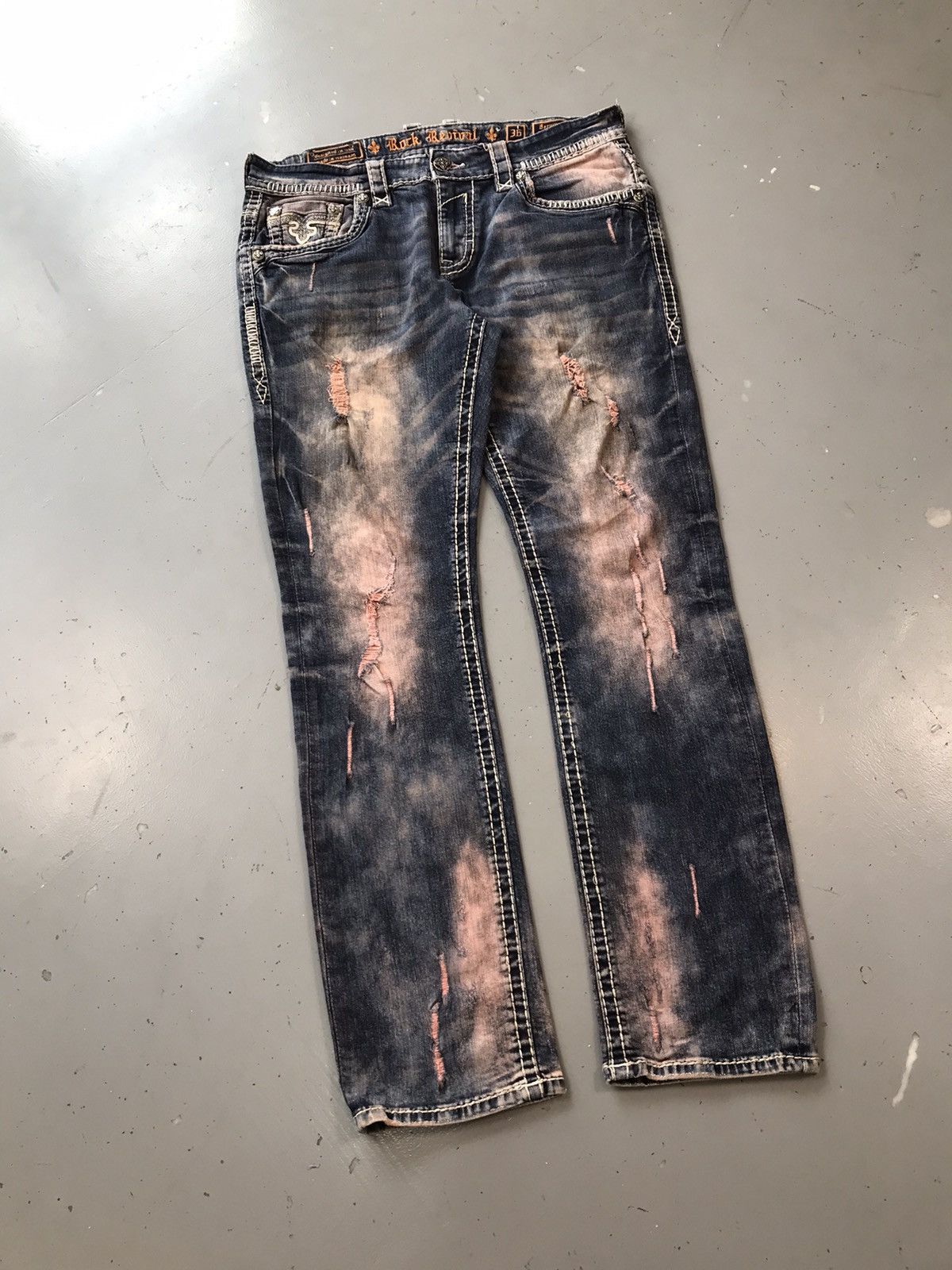 Rock Revival Vintage rock revival bleached distressed denim Size US 36 / EU 52 - 3 Thumbnail