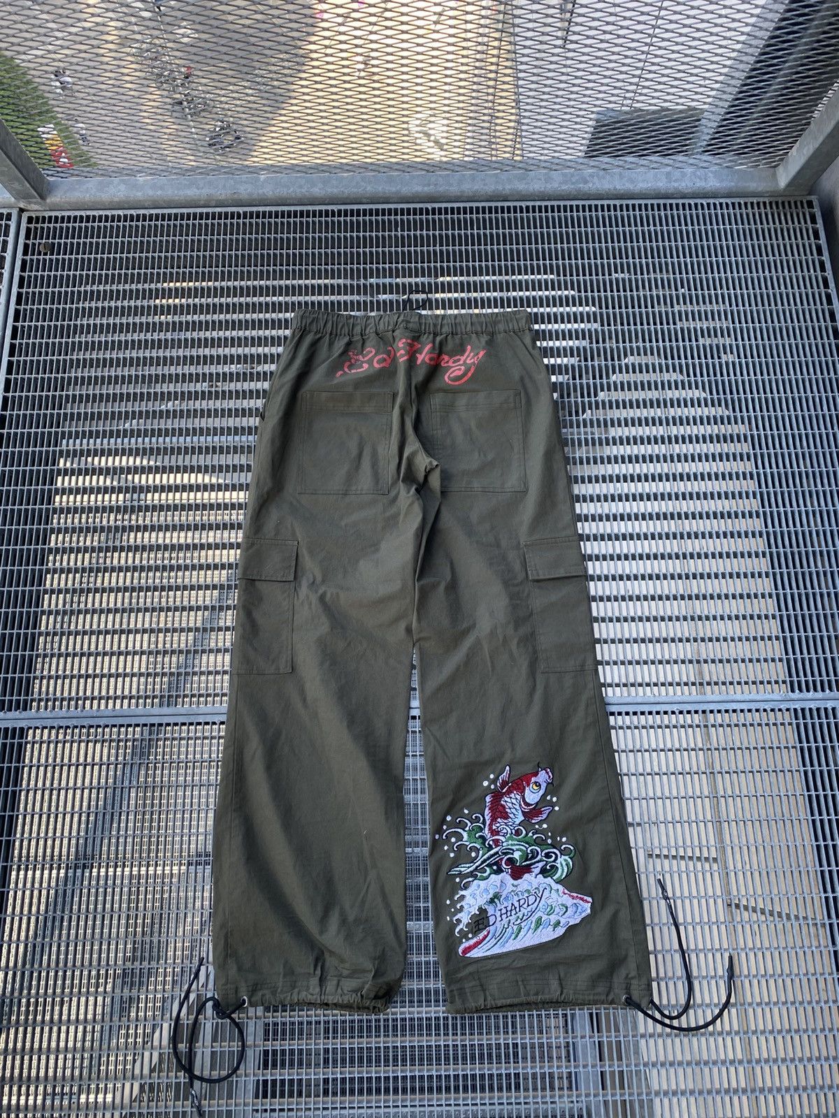 Ed Hardy Ed Hardy Embroidered Logo Parachute Baggy Pants Size US 31 - 1 Thumbnail