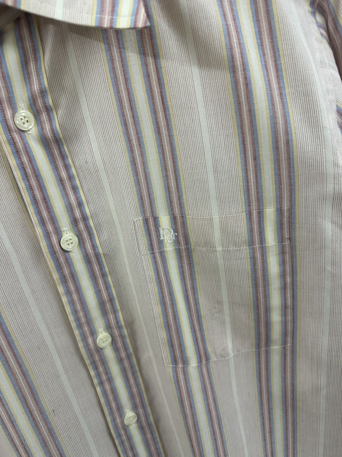 Dior Rare And Beautiful Christian Dior Chemises Pink Stripe Shirt Size US L / EU 52-54 / 3 - 5 Thumbnail