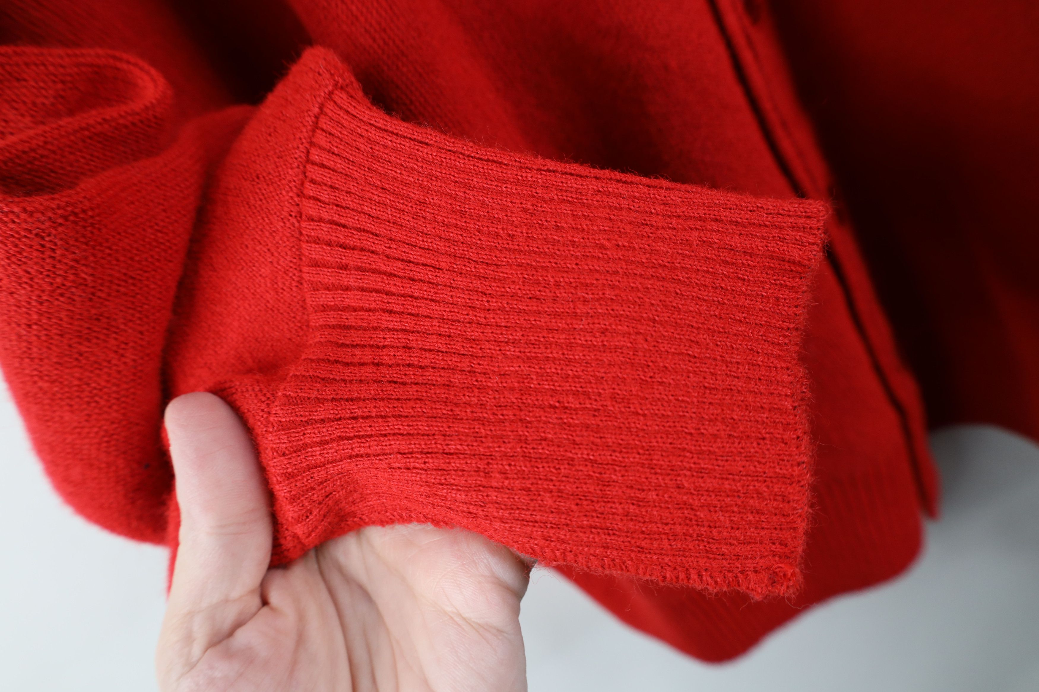 Vintage Vintage 70s Streetwear Cobain Knit Cardigan Sweater Red USA Size US L / EU 52-54 / 3 - 5 Thumbnail