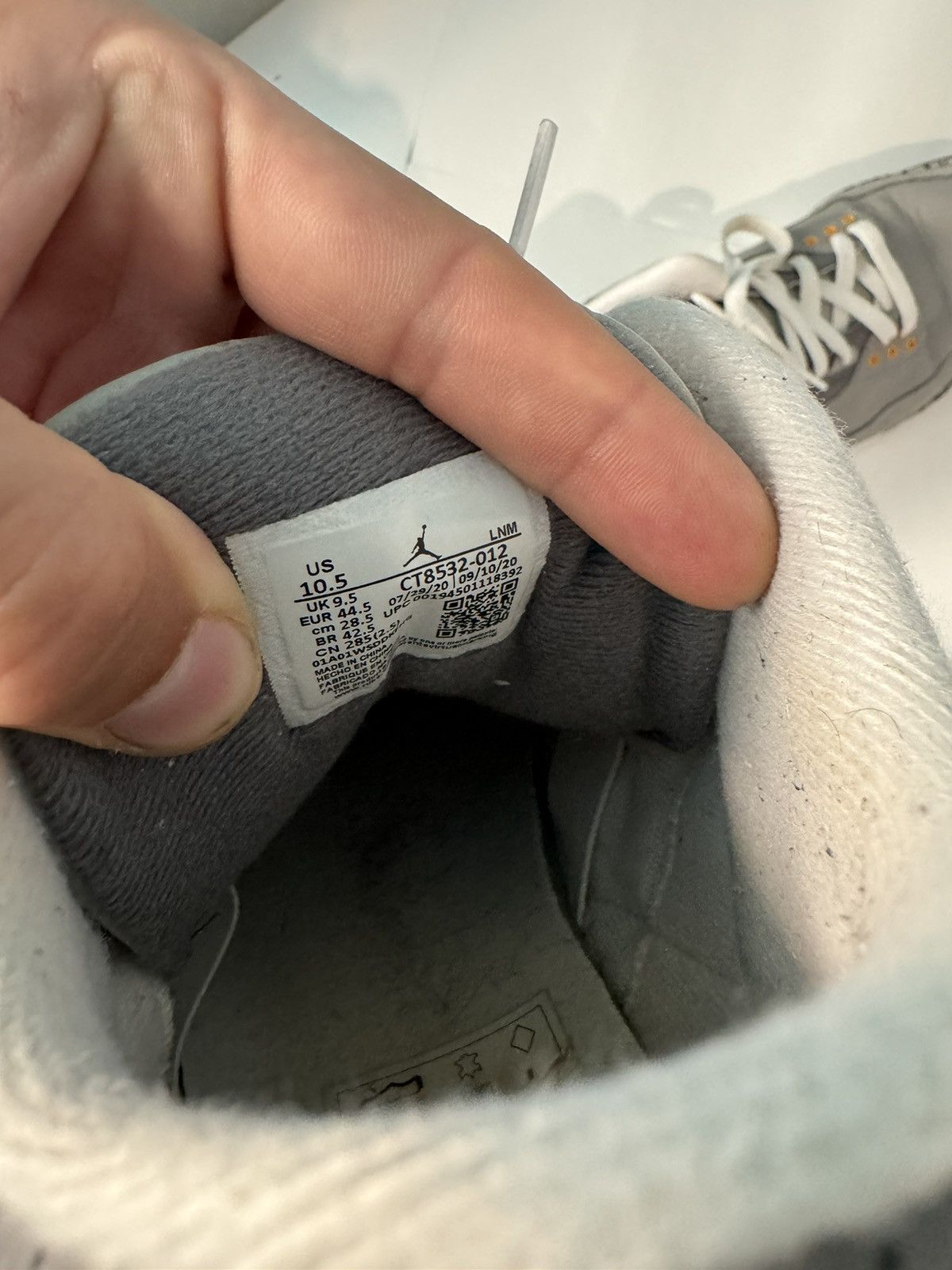 Jordan Brand Air Jordan 3 Cool Grey Nike Size US 10.5 / EU 43-44 - 5 Thumbnail